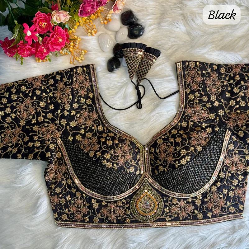 Black Heritage Luxe Bridal Blouse Inspired by Sabyasachi
