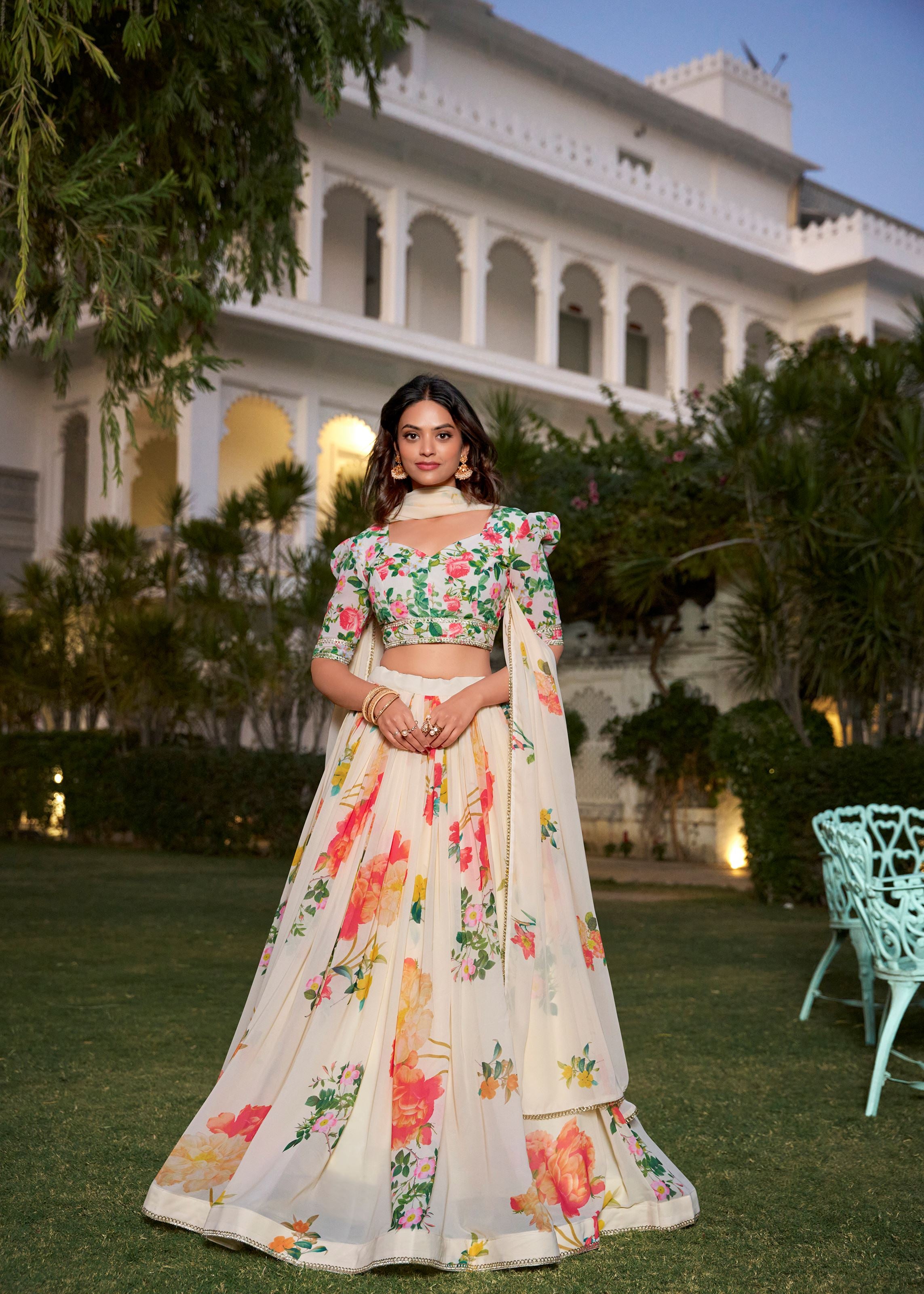 Cream Kalamkari Charm on Luxurious Dola Silk Lehenga with Woven Borders