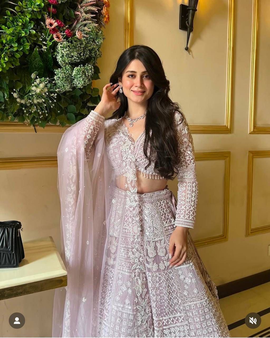 Lavender Lehenga Choli With Resham Embroidery Work And Heavy Sequins Work