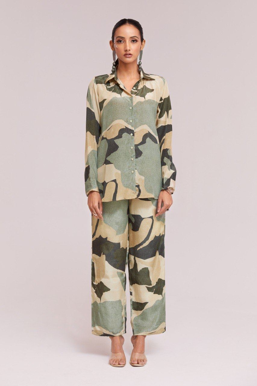Multicolor Co-Ord Set with Printed Work