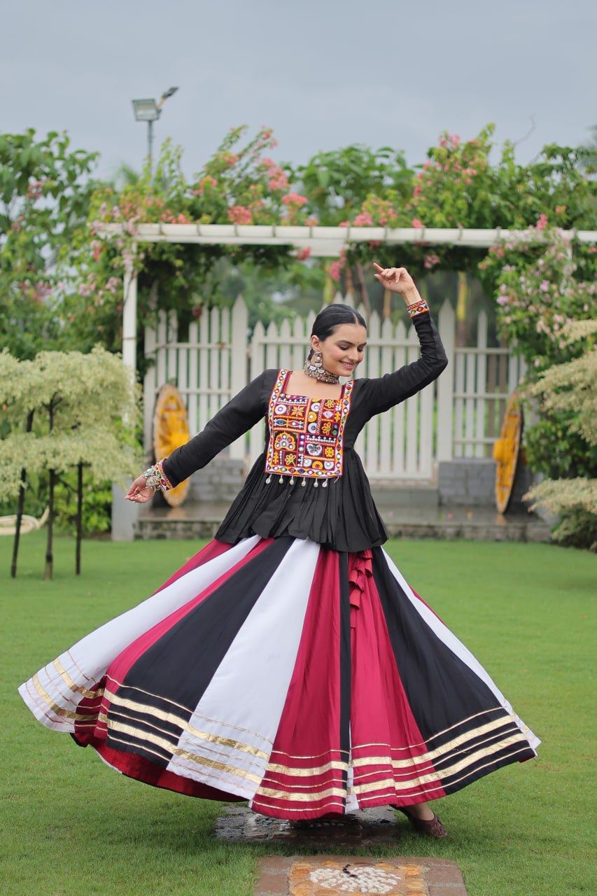 Multicolor Lehenga Choli With Attractive Gota Patti Lace