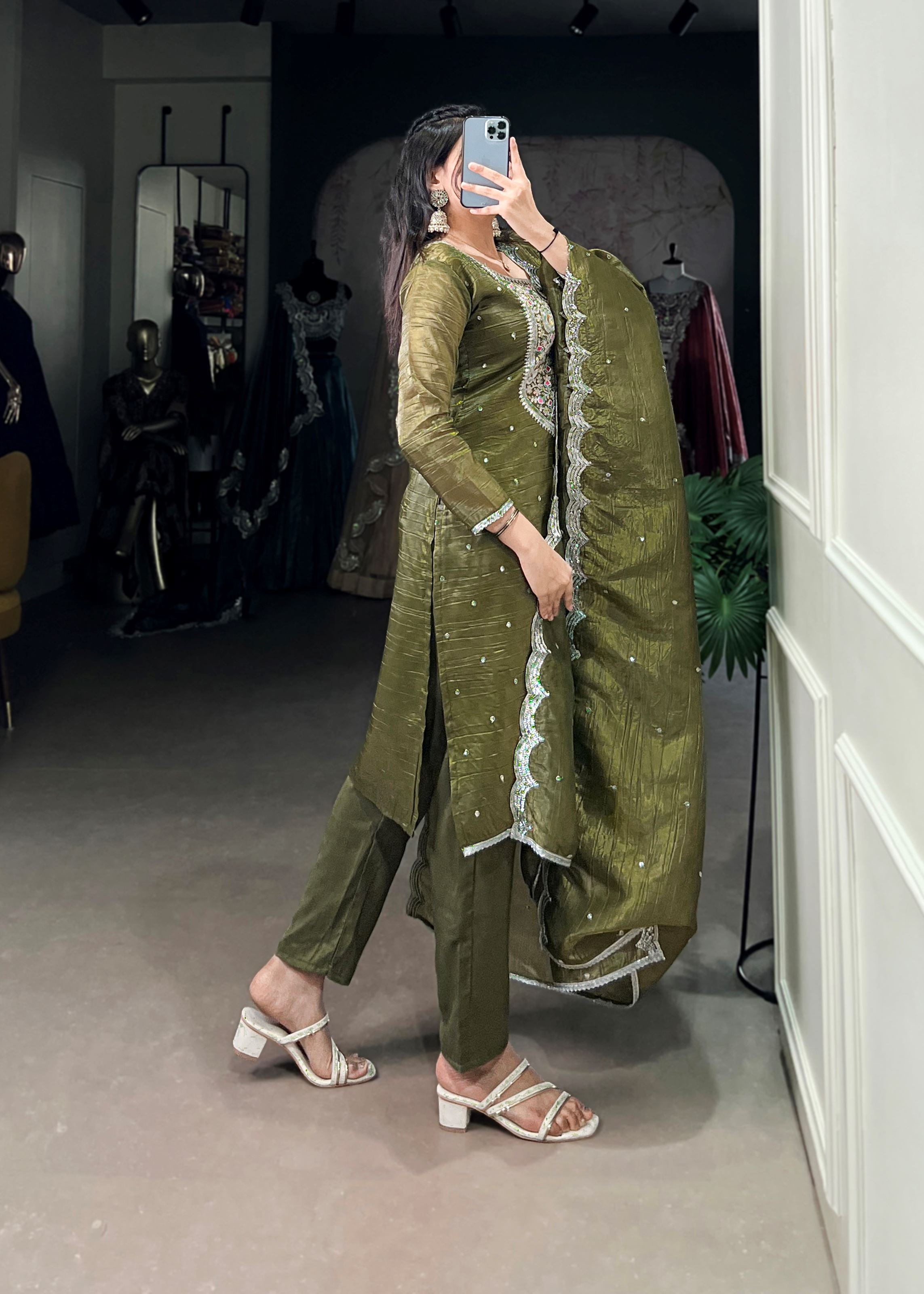 Golden Threads of Tradition Gold Crush with Designer Detailing Salwar Suit