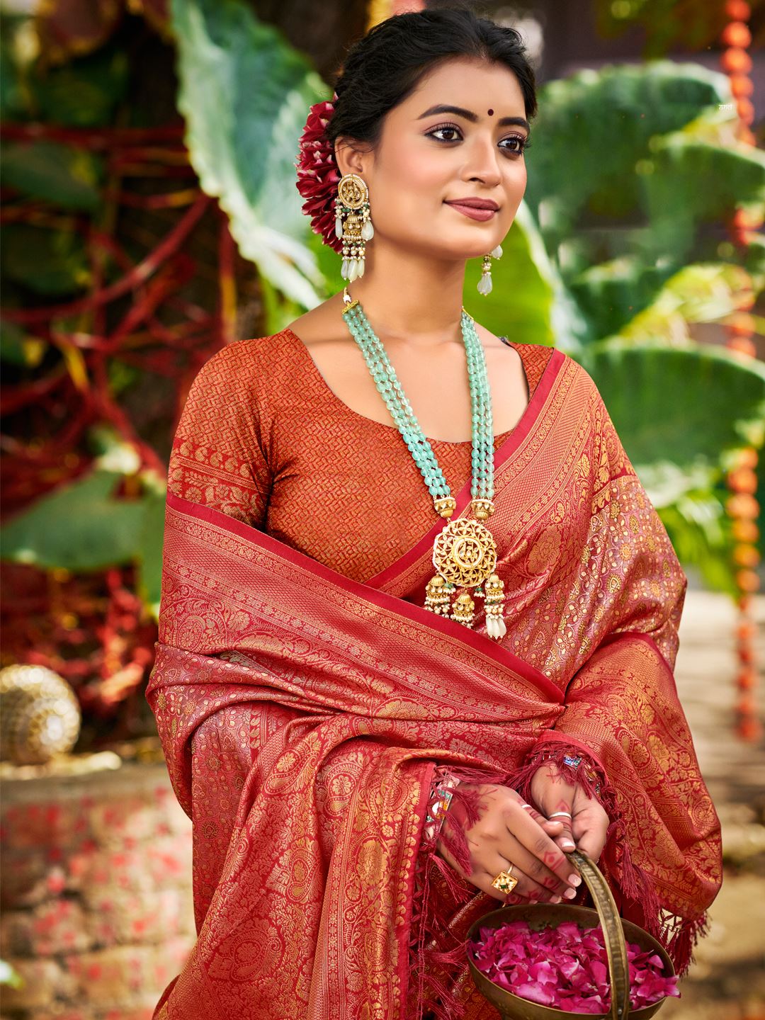 Pink Dharmavaram Silk Saree With Elegant Flow and Traditional Feel