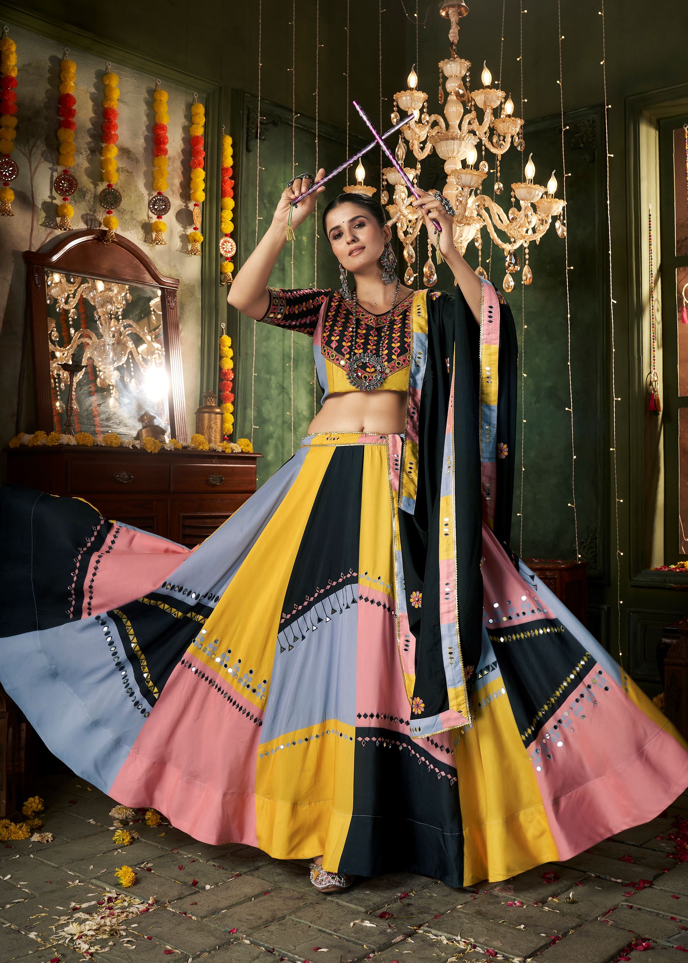 Multicolor Lehenga Choli With Printed