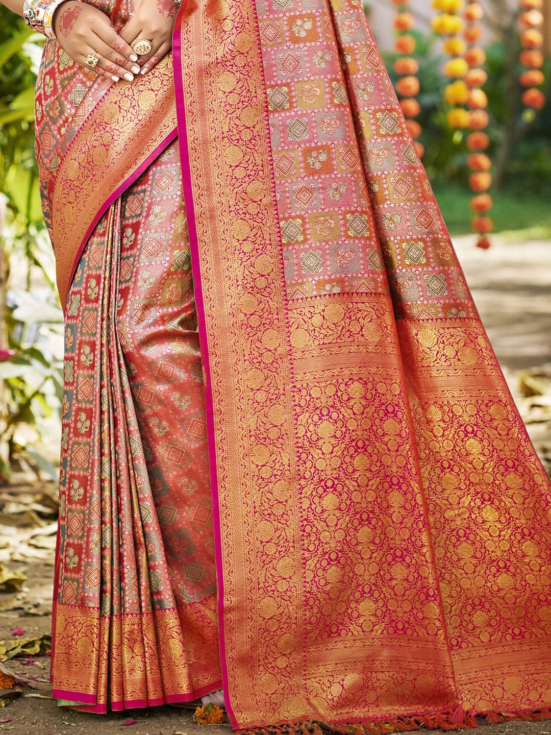 Pink Dharmavaram Silk Saree With Sophisticated Touch and Subtle Elegance