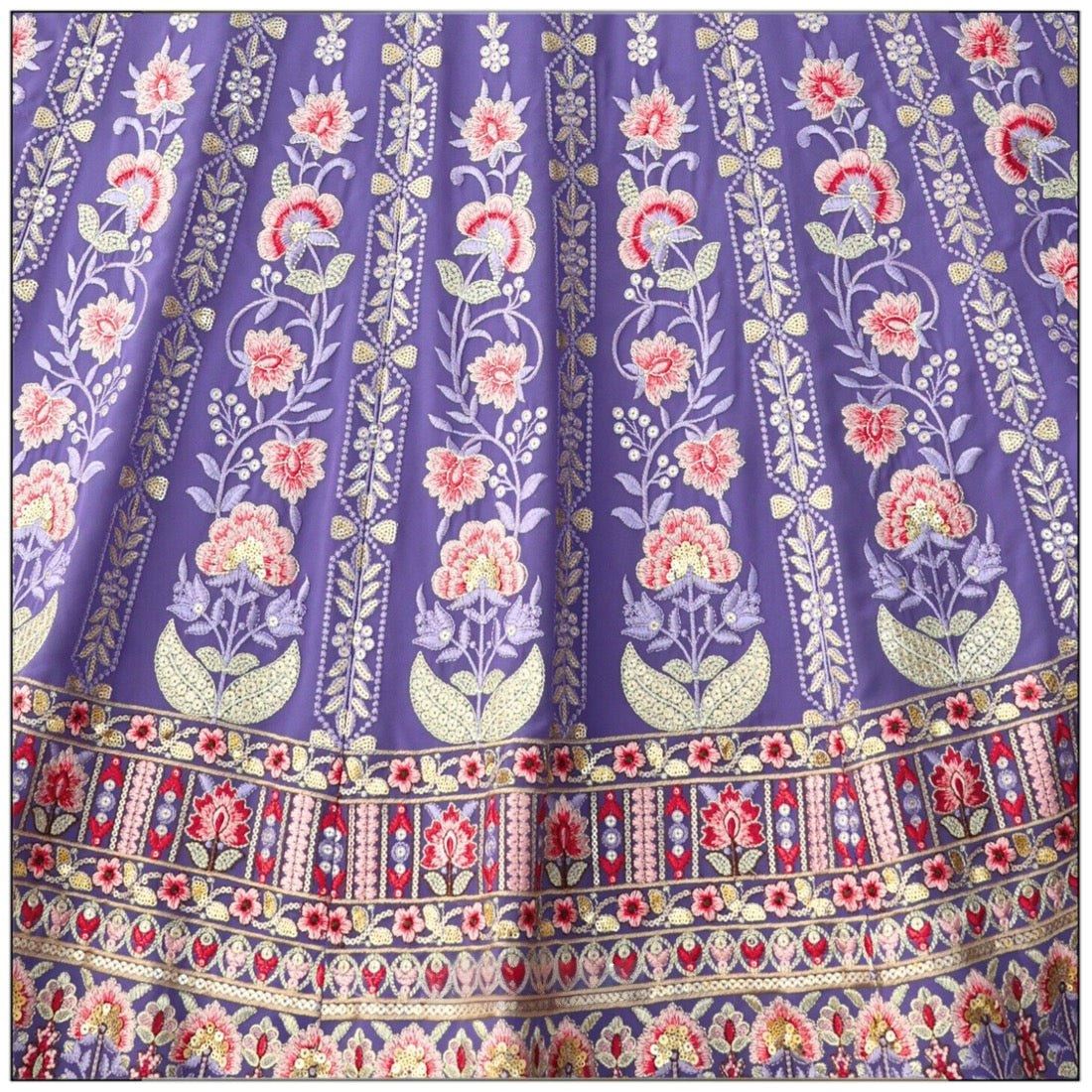 Lavender Lehenga Choli With Thread and Sequence Embroidery Work