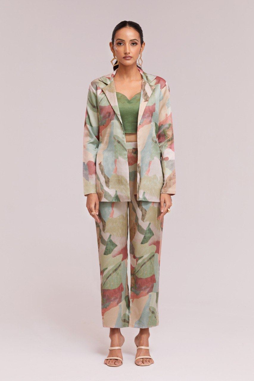 Multicolor Co-Ord Set with Printed Work