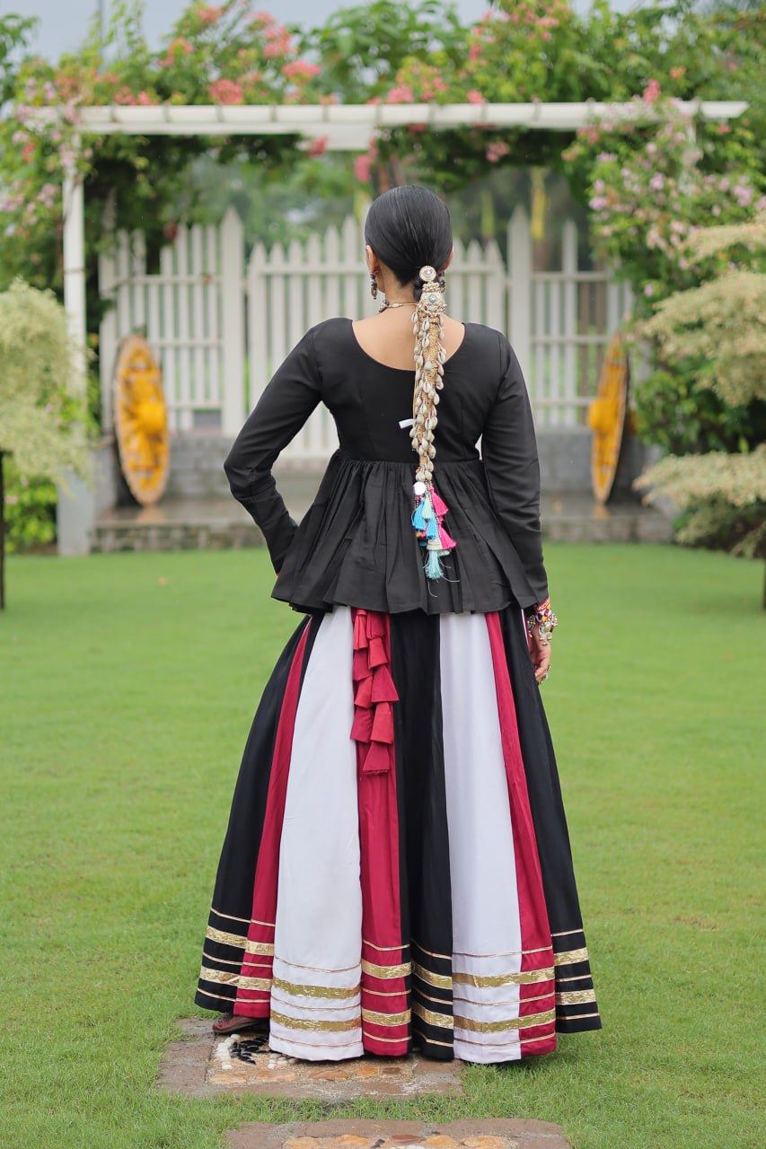Multicolor Lehenga Choli With Attractive Gota Patti Lace
