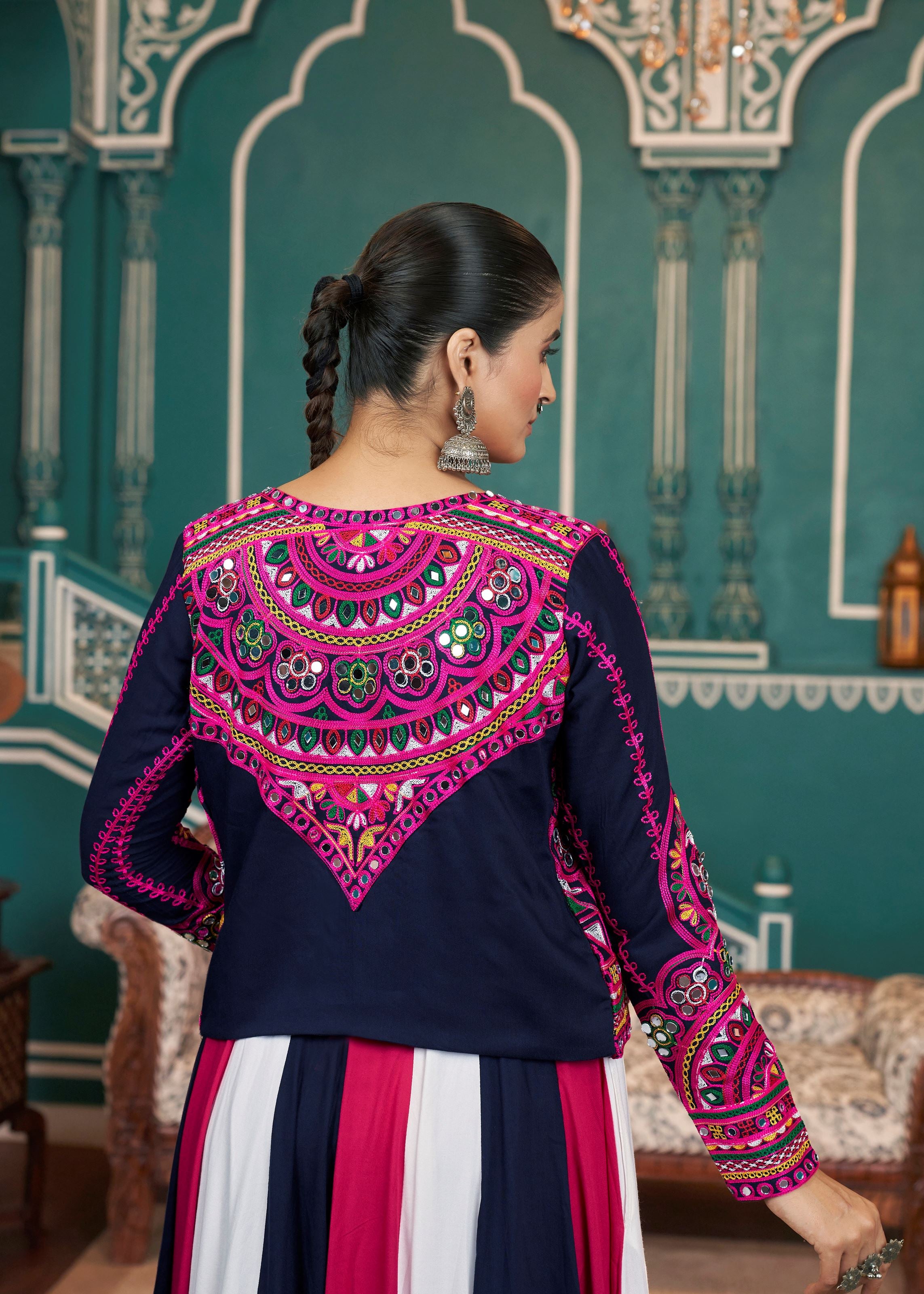 Multicolor Lehenga Choli With Embroidered