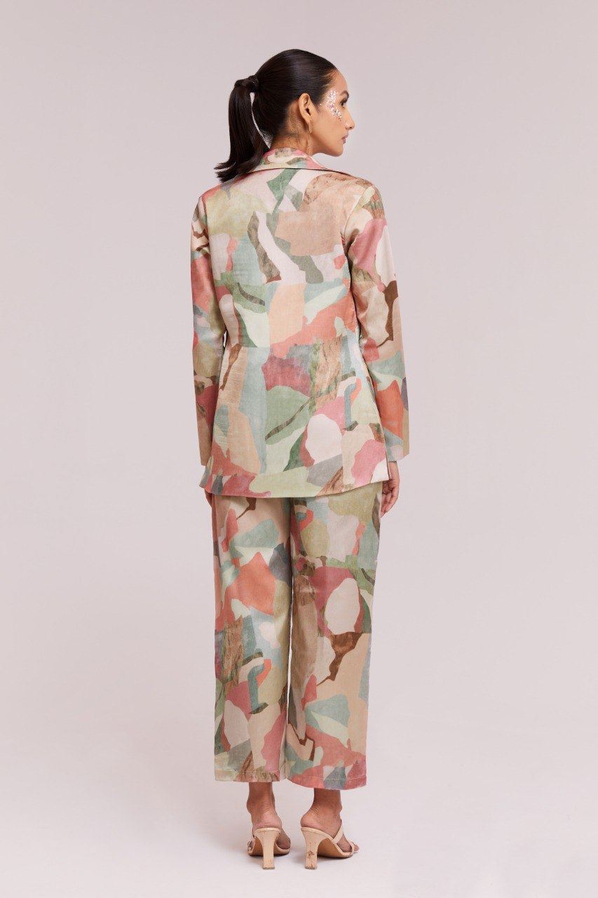 Multicolor Co-Ord Set with Printed Work