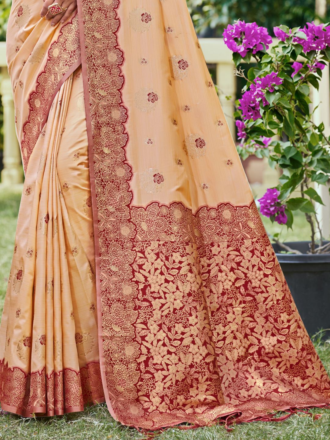 Beige Color Classic Banarasi Silk Saree