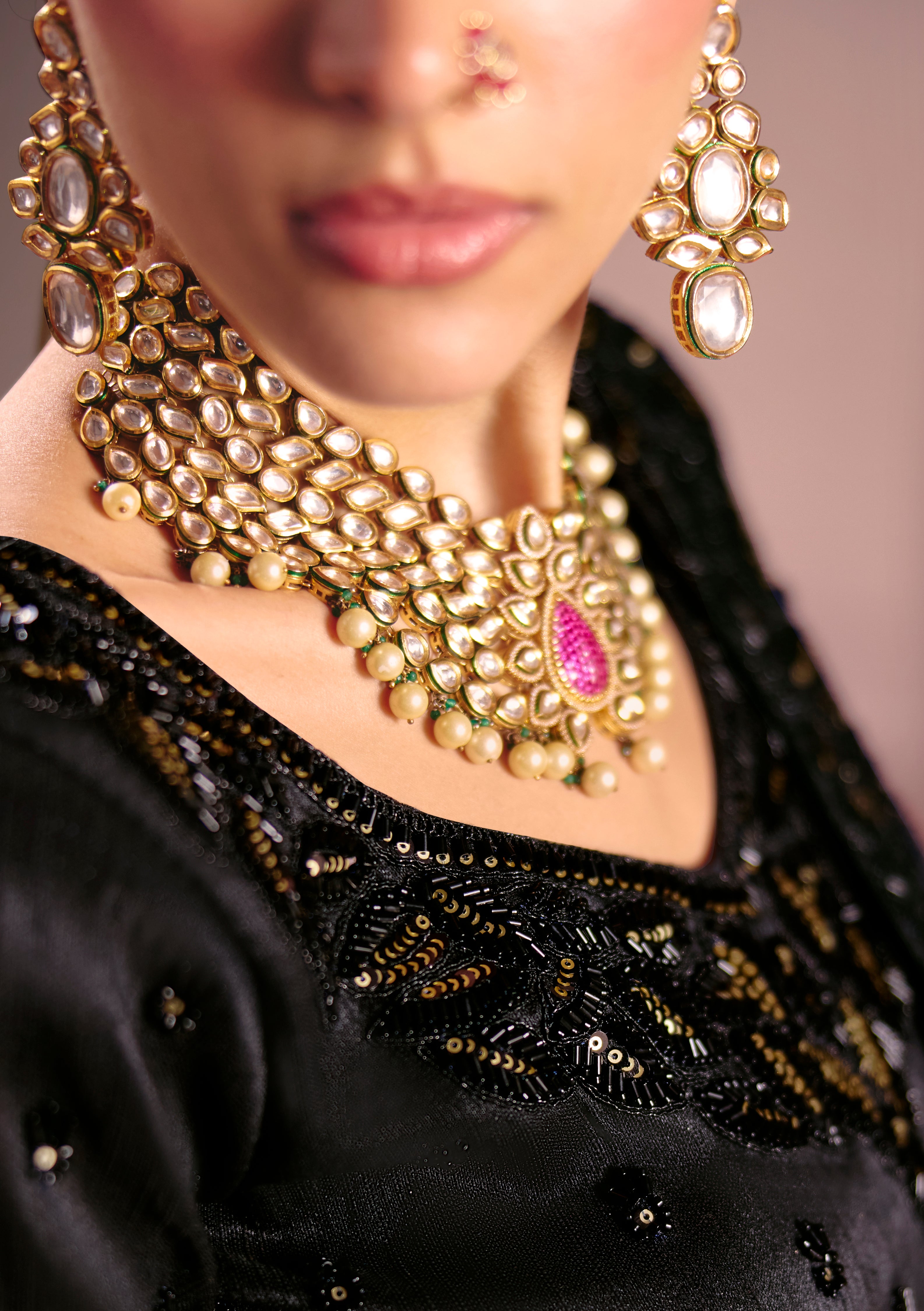 Black Saree With Heavy Embroidery, Beads With Sequince Work