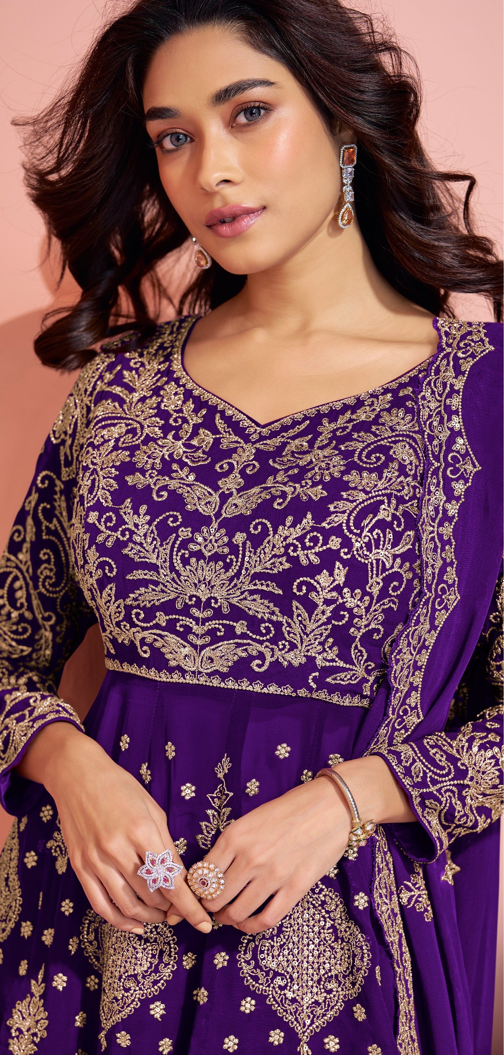 Blue Heavy Designer Suit With Heavy Embroidery Work