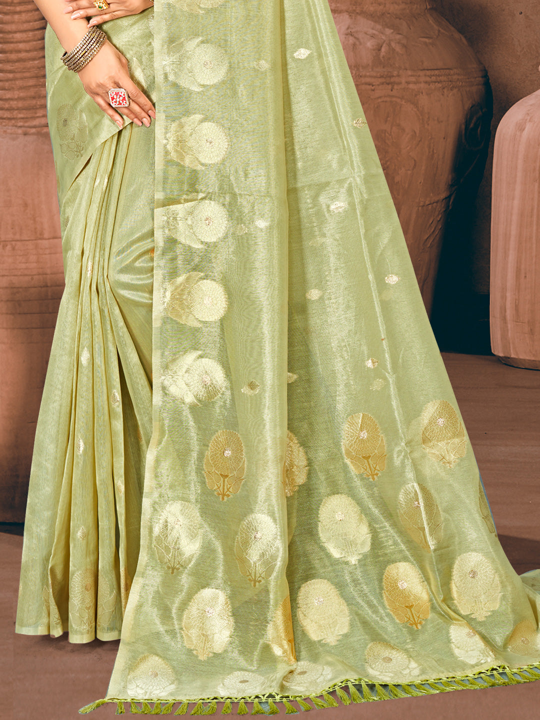 Chic Sky Blue Munga kota Festival Saree for Women