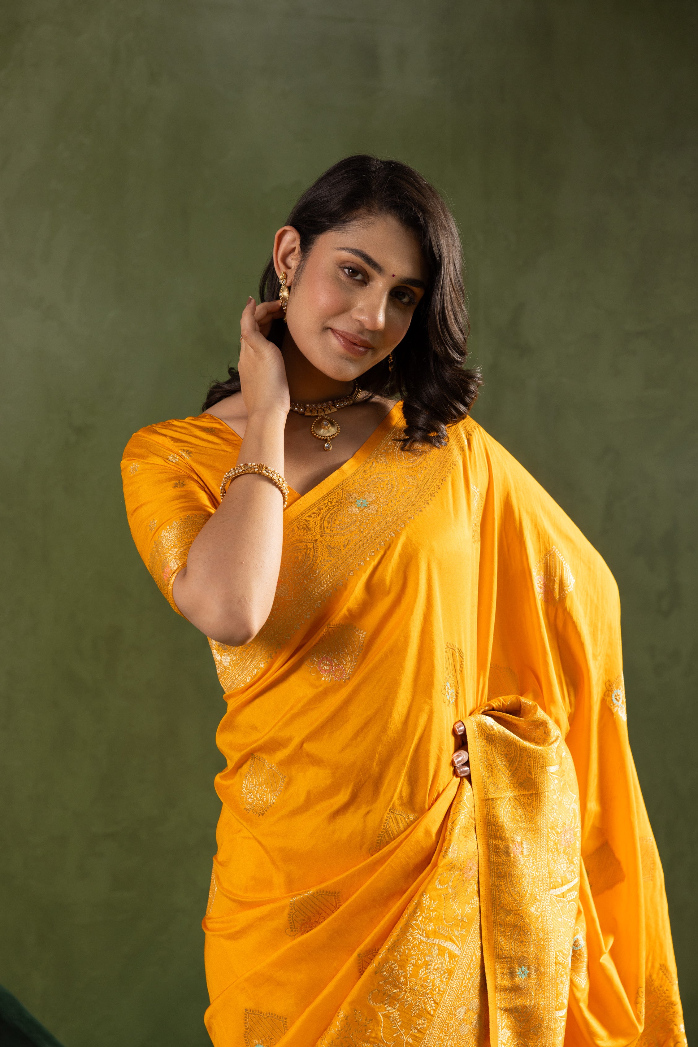 Dolla Silk Woven Jari Designer Ethnic Yellow Sophisticated Partywear Saree