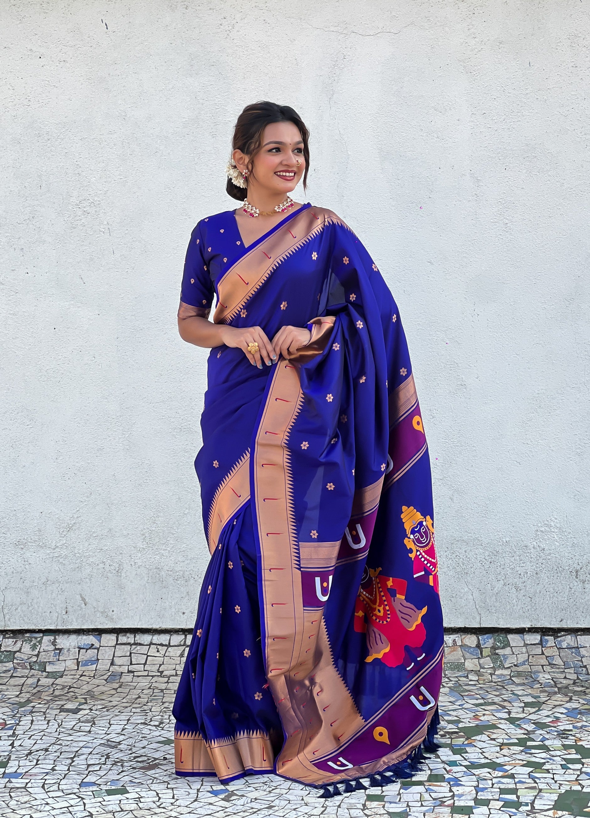 Festival Looks Lavender Soft Silk Woven Paithani Vitthala Designer Saree