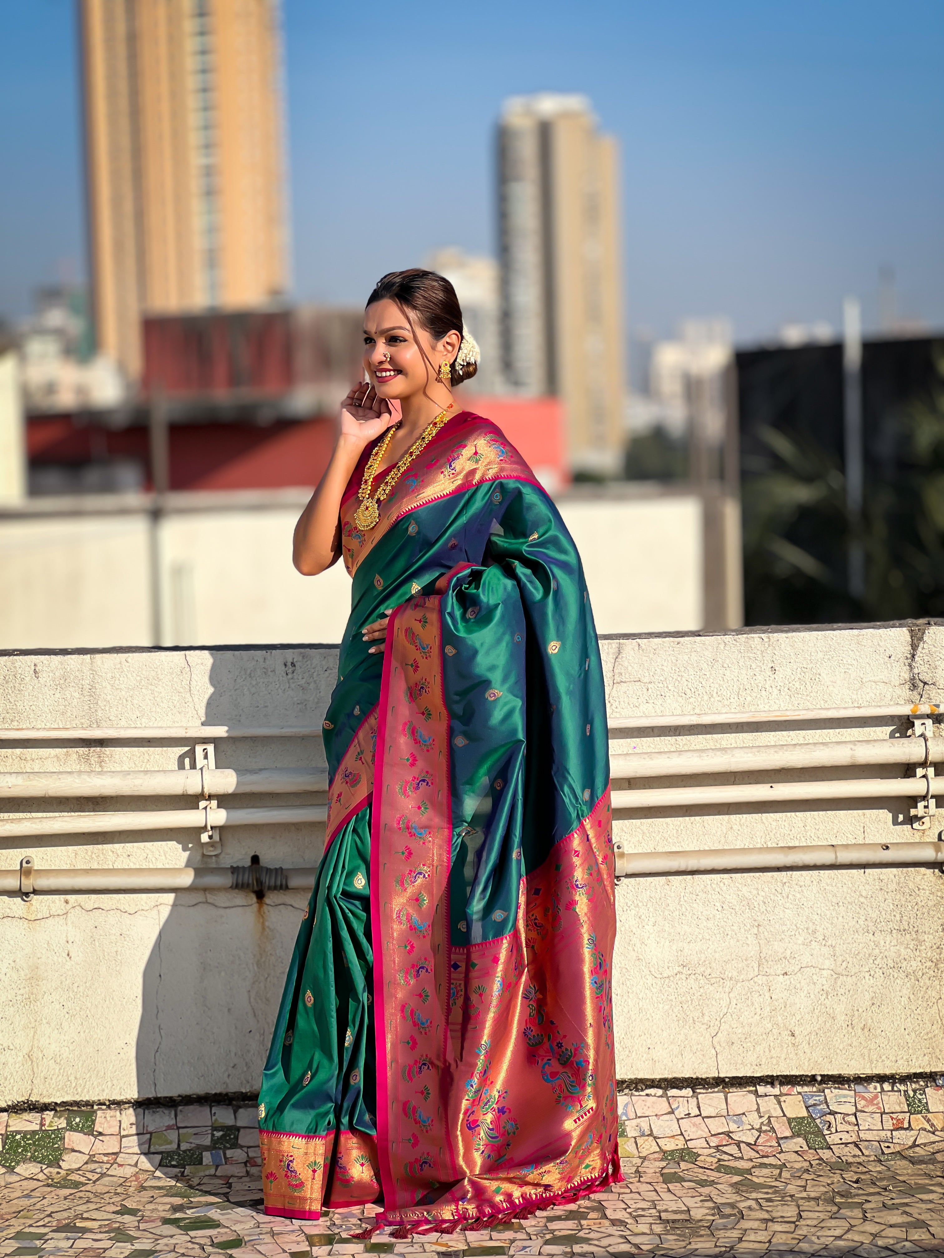 Glamorous Weaving Meenakari Designer Soft Silk Ethnic Partywear Teal Blue Saree