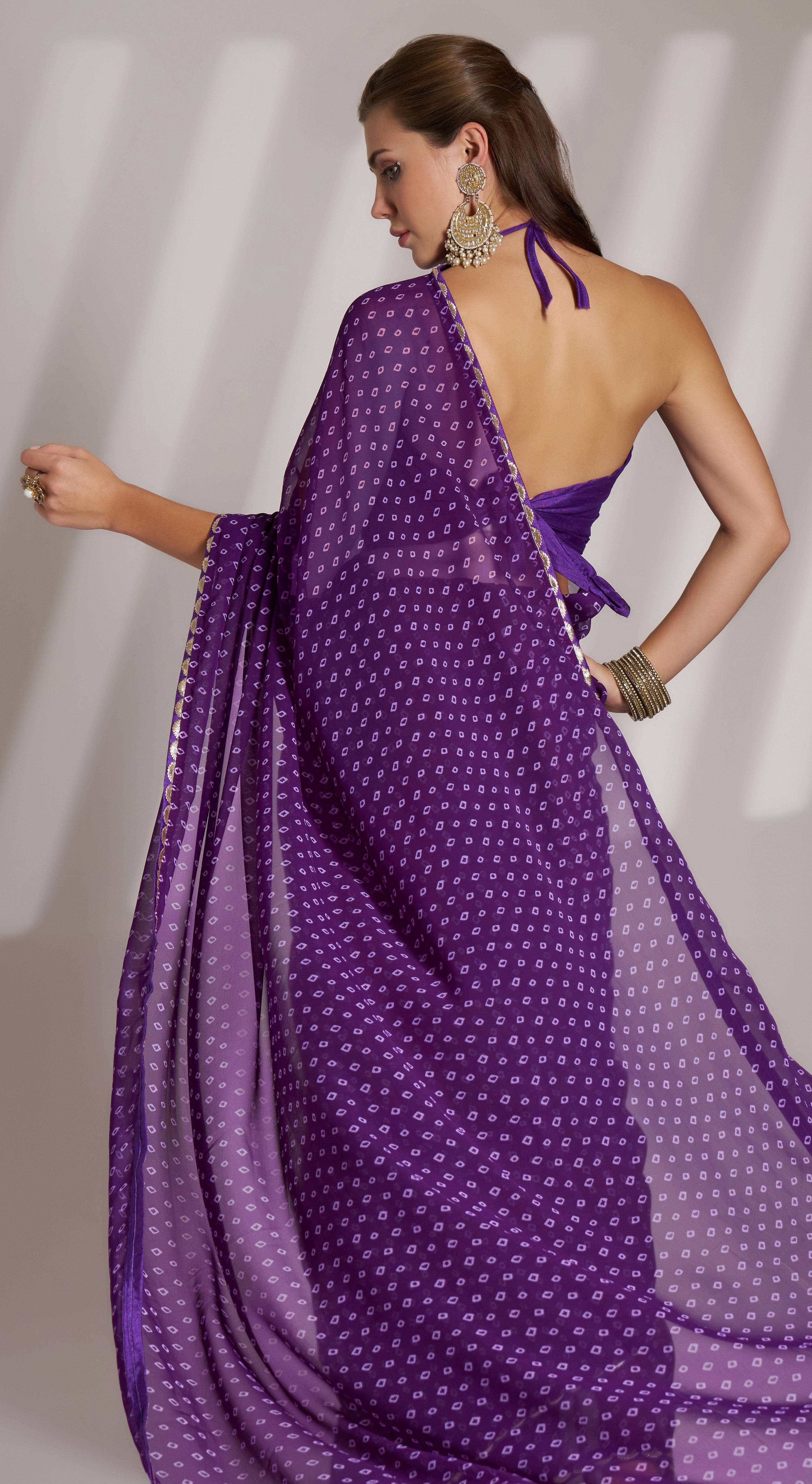 Lavender Glamorous Partywear Georgette Bollywood Saree