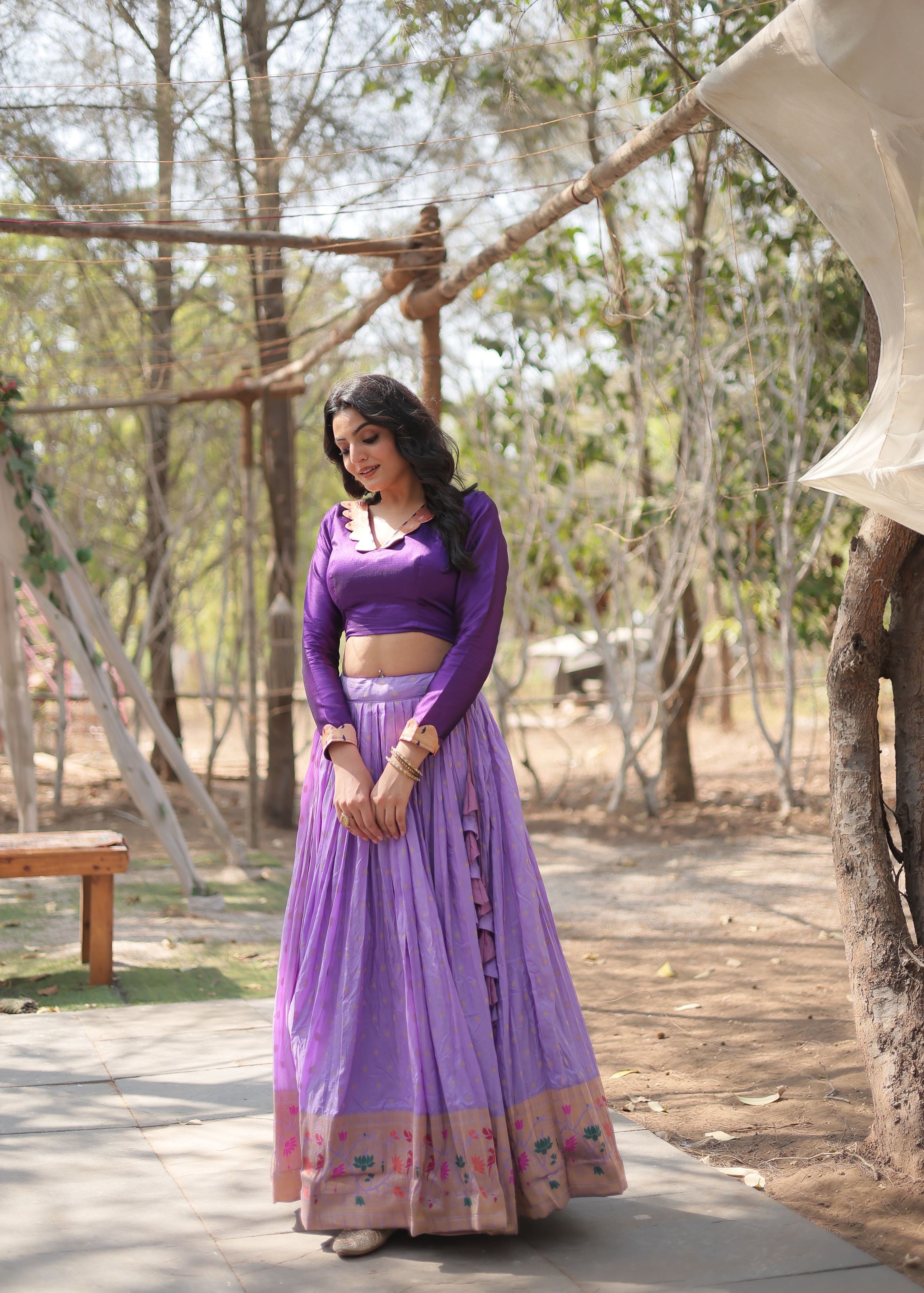 Lavender Lehenga Choli with Heavy Embroidery work