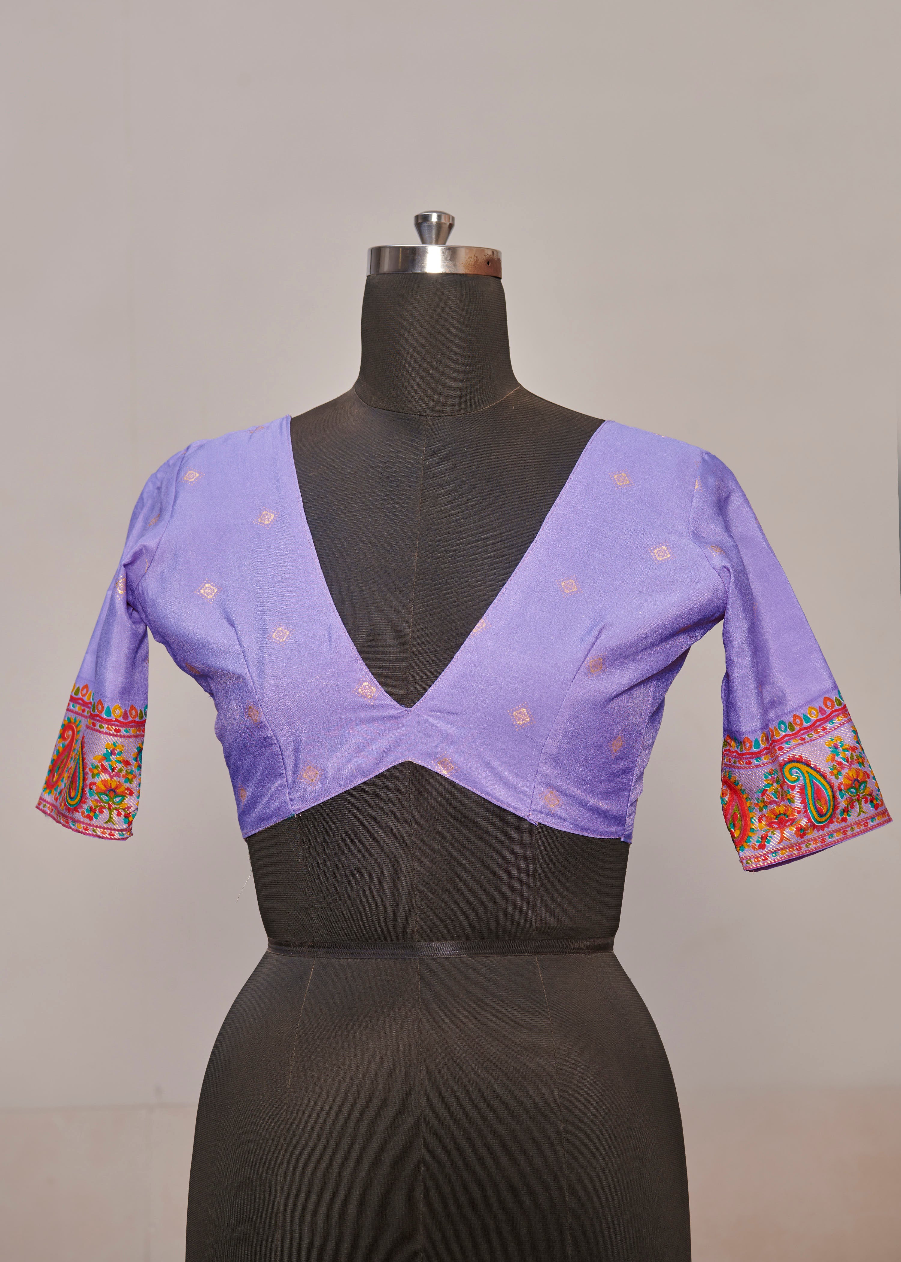 Lavender Velvet Tussar Silk Woven Designer With Floral Printed Ethnic Wedding Wear Saree