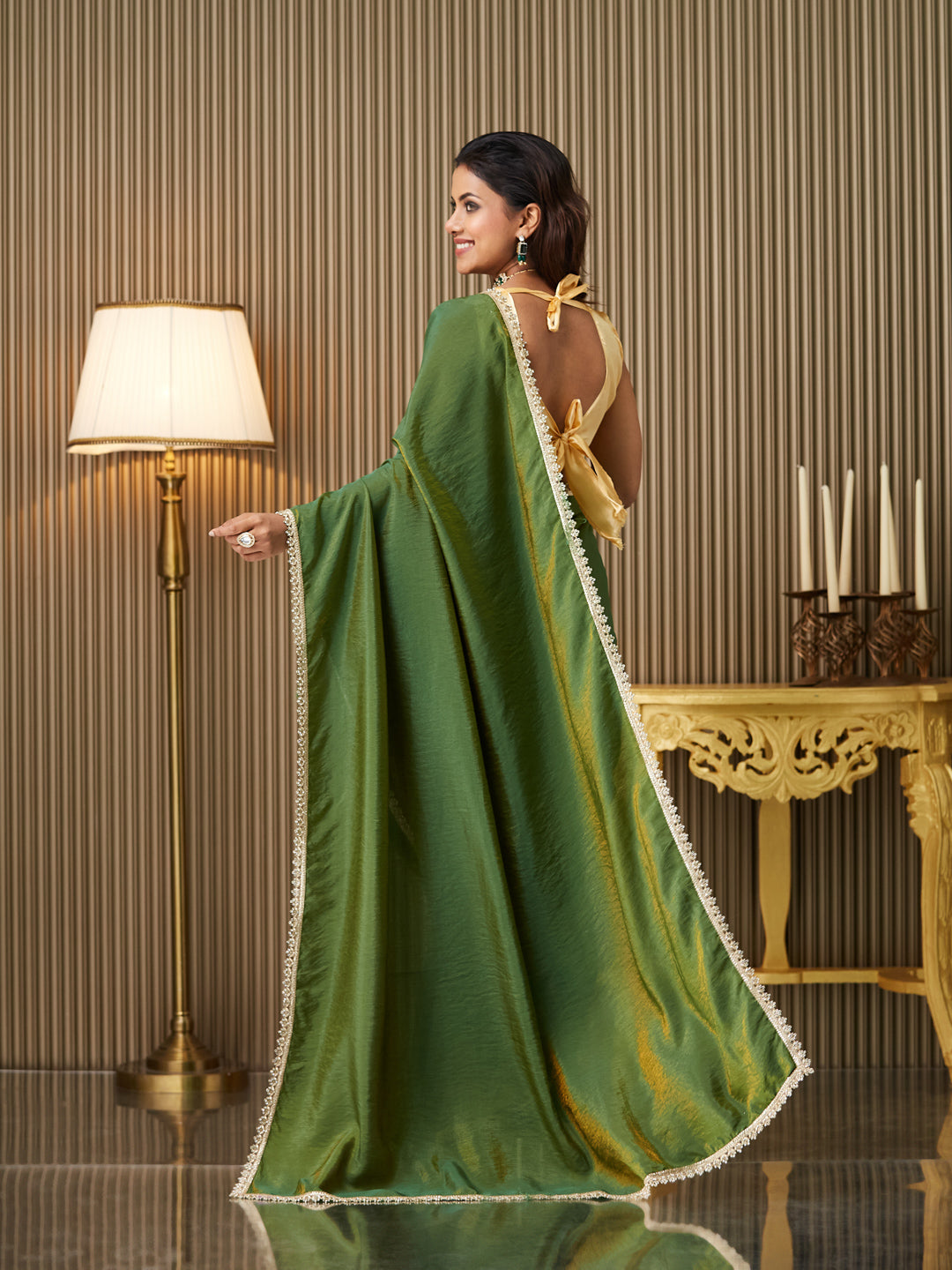 Mahendi Silk Fancy Designer Bollywood Party Saree