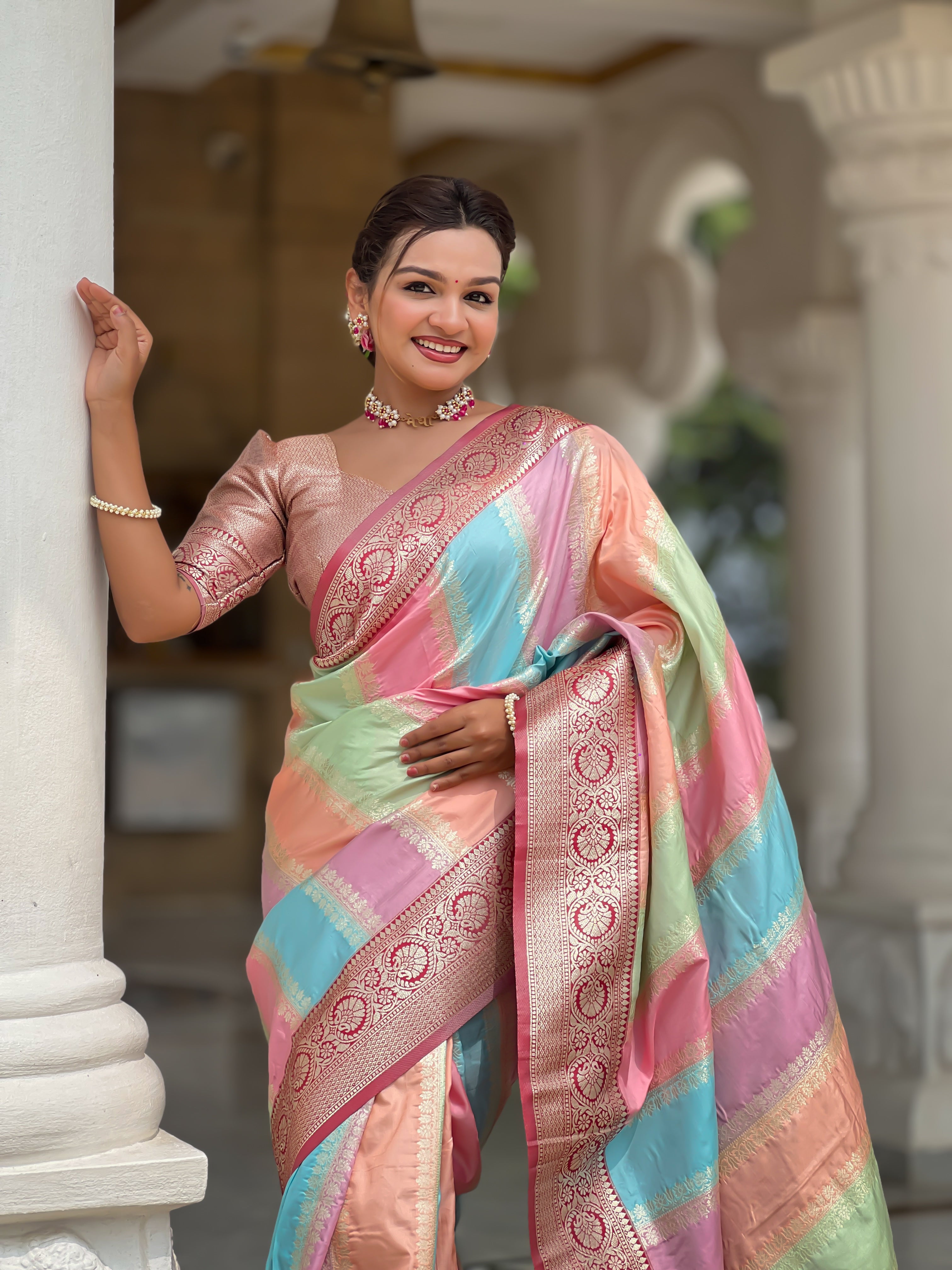 Maroon Soft Silk Woven Jacquard Designer Festive Wear Traditional Saree