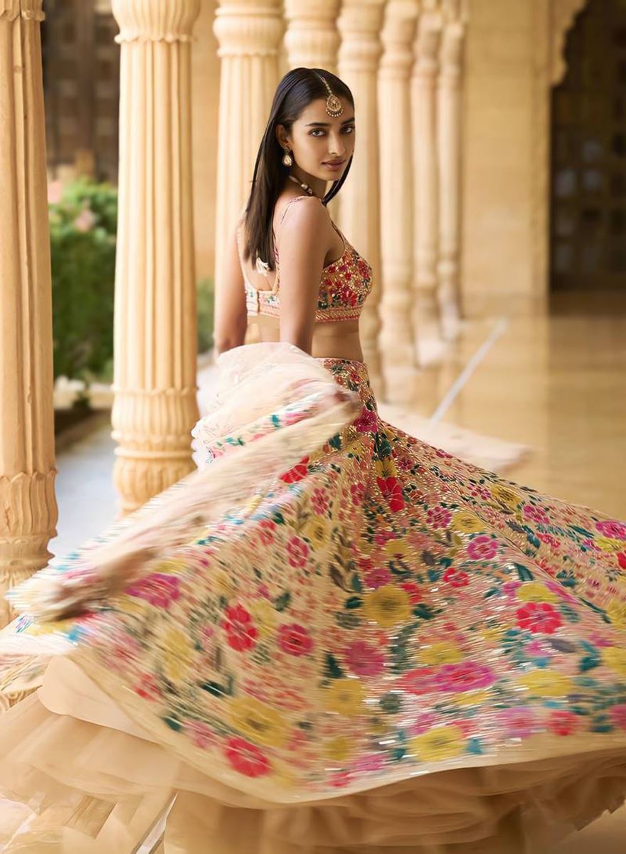 Multicolor Lehenga Choli With Embroidery Work