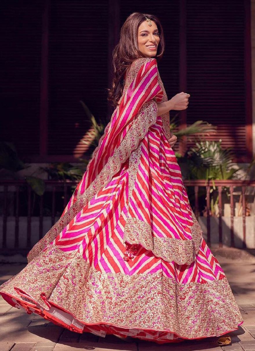 Multicolor Lehenga Choli With Embroidery Work