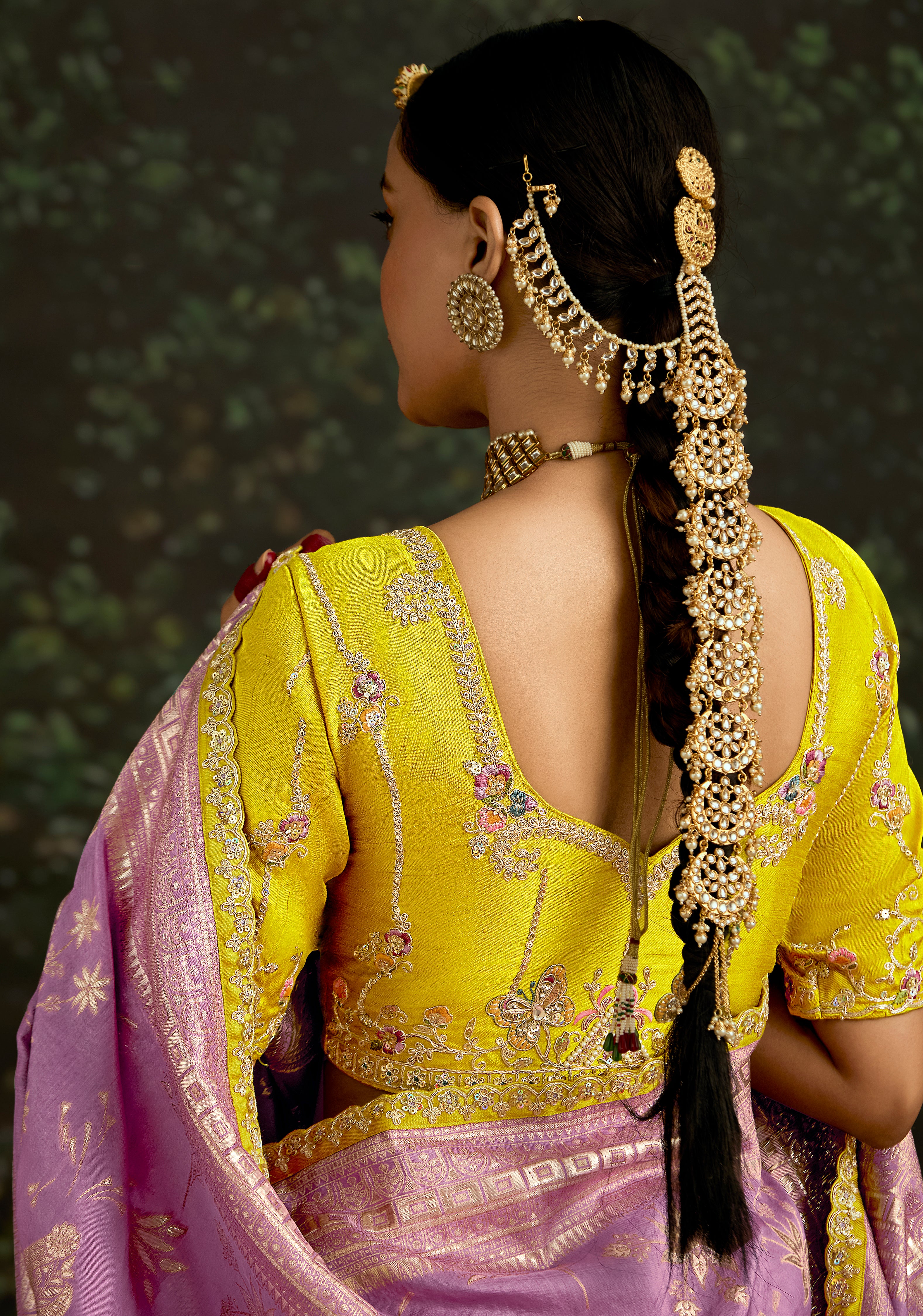 Onion Pink Dola Silk Saree With Jacquard Woven with Embroidered Lace Border