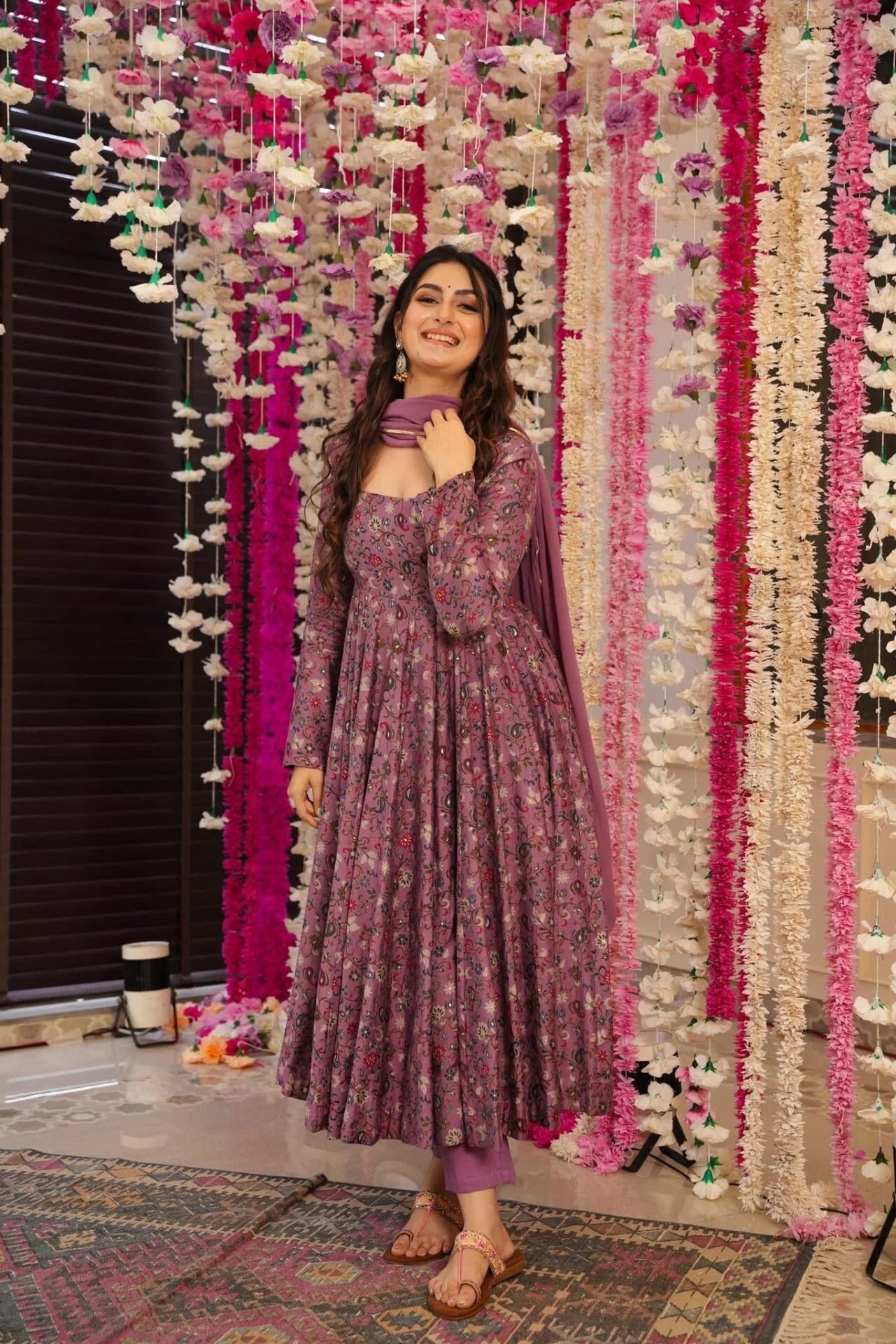 Onion Rayon Kurta Pant Set With Foil Print