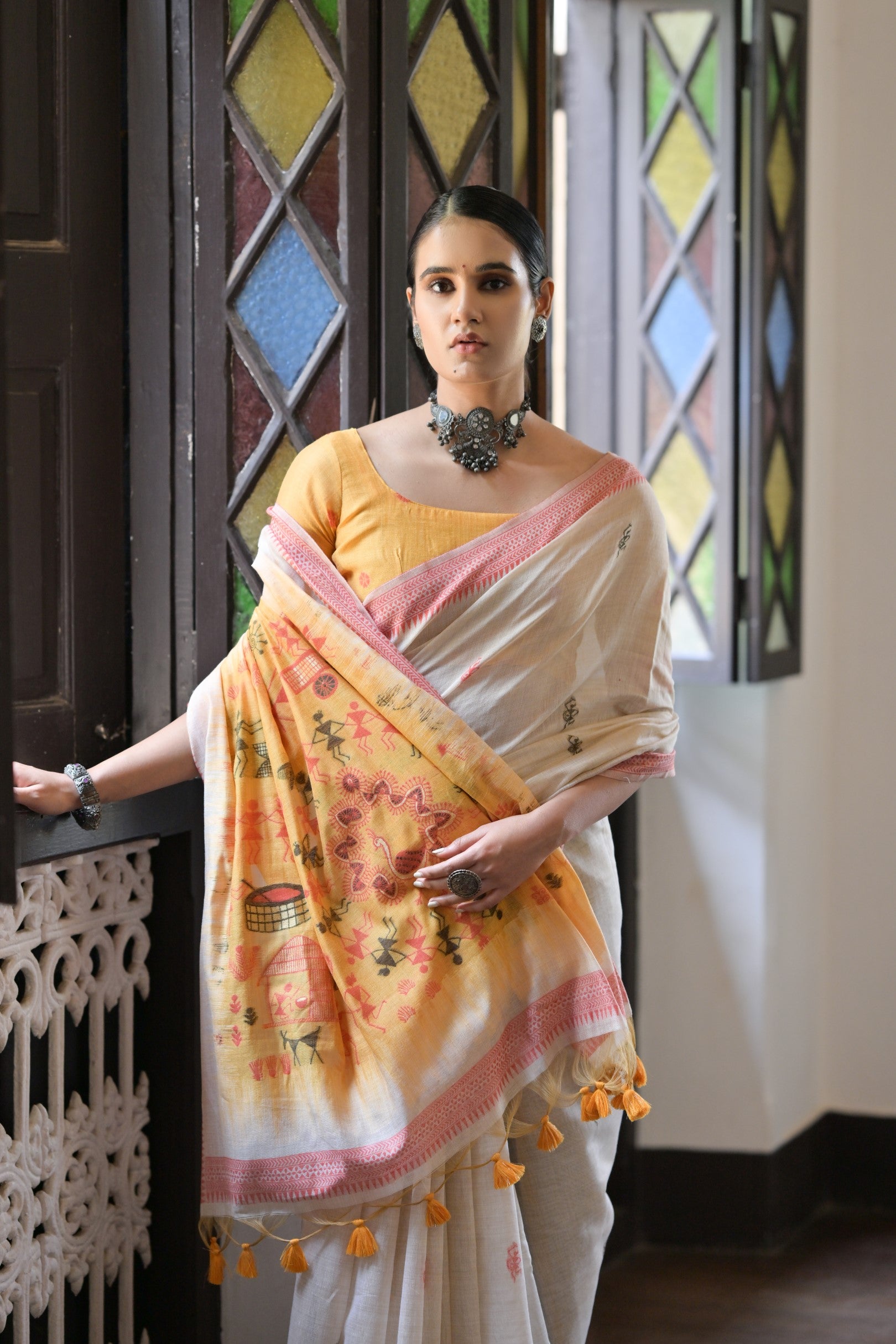 Orange Beautiful Muga Cotton Summer Special Festive Saree