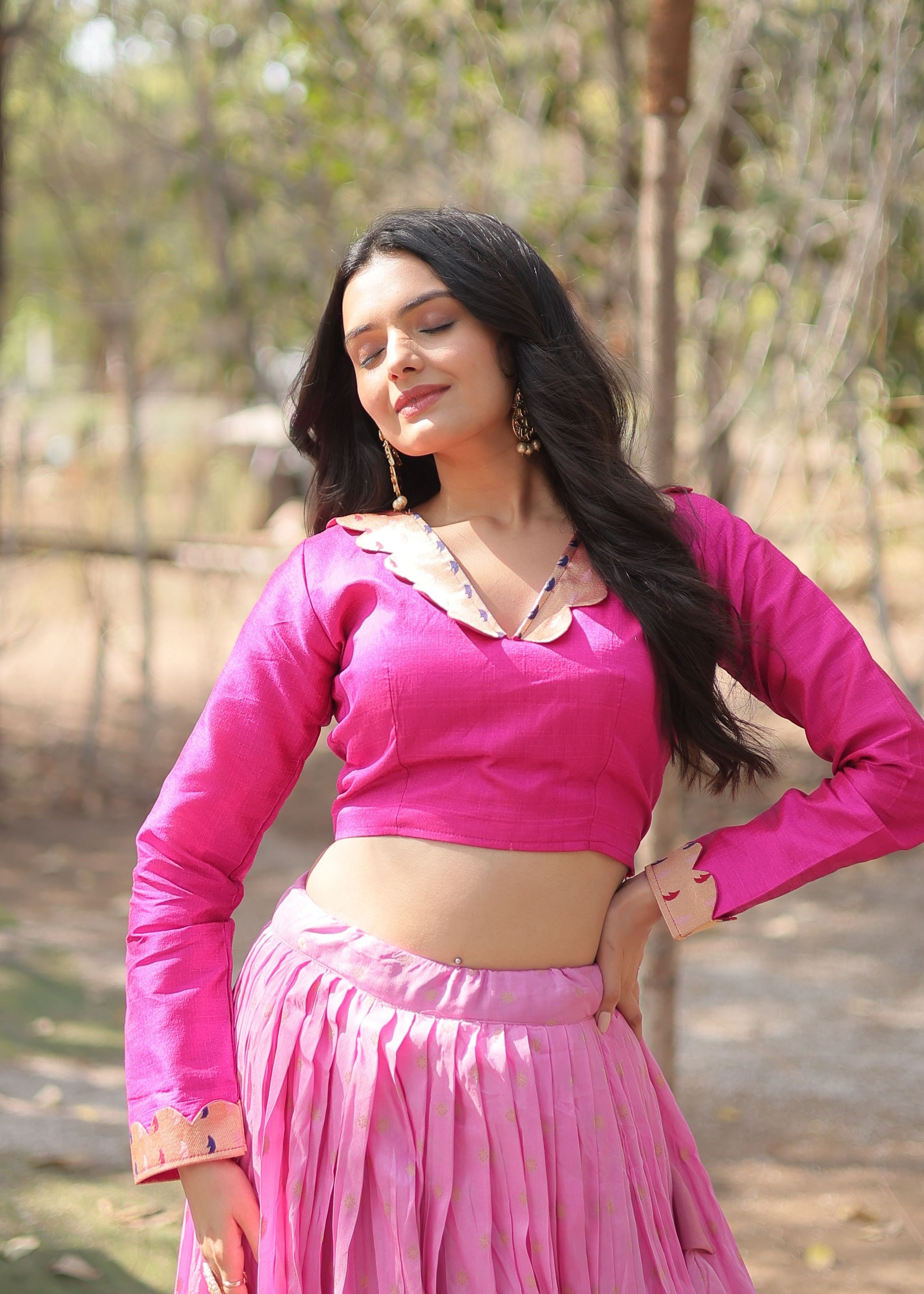 Pink Lehenga Choli with Heavy Embroidery work