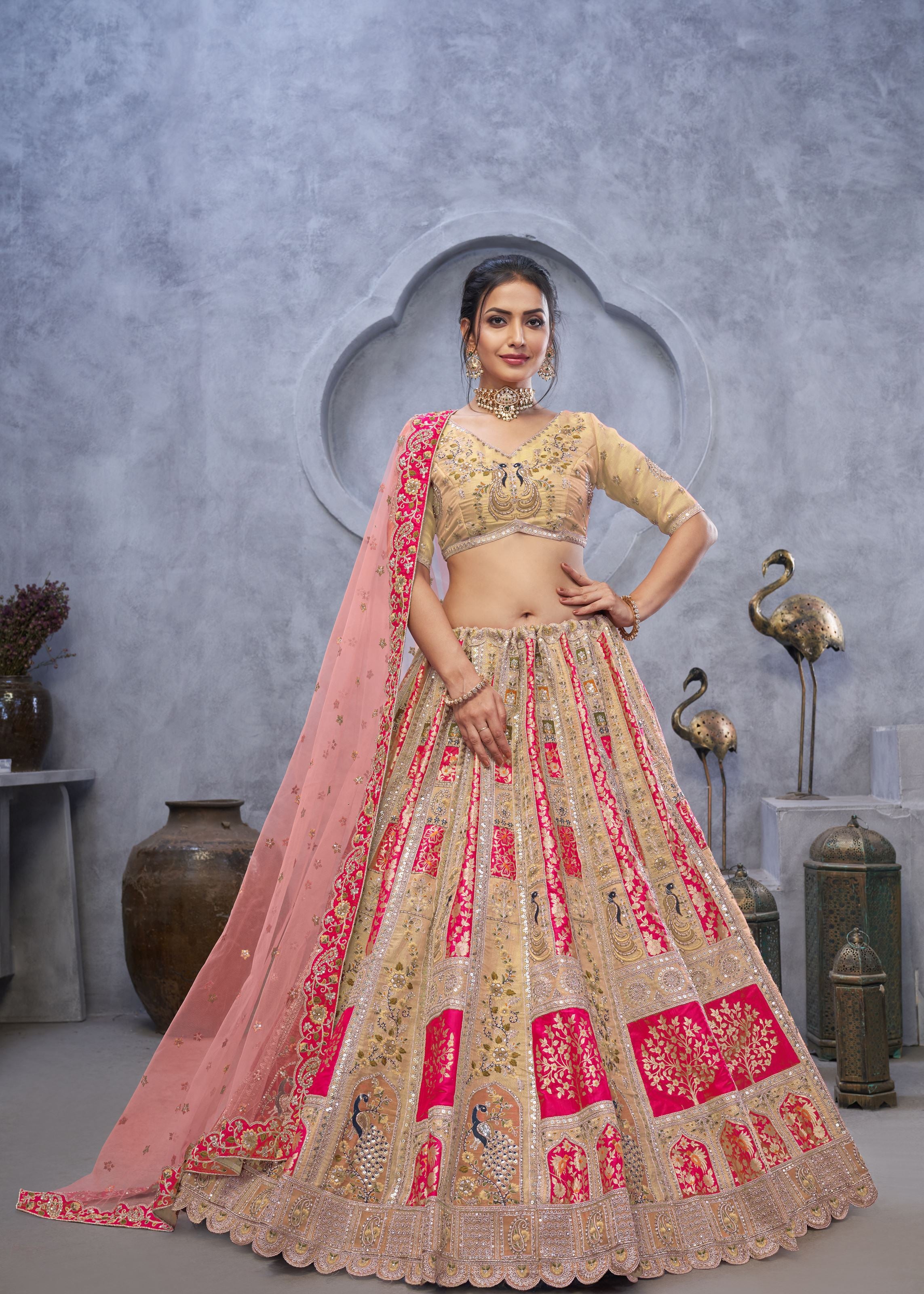 Pink Radiant Magenta Bridal Silk Lehenga