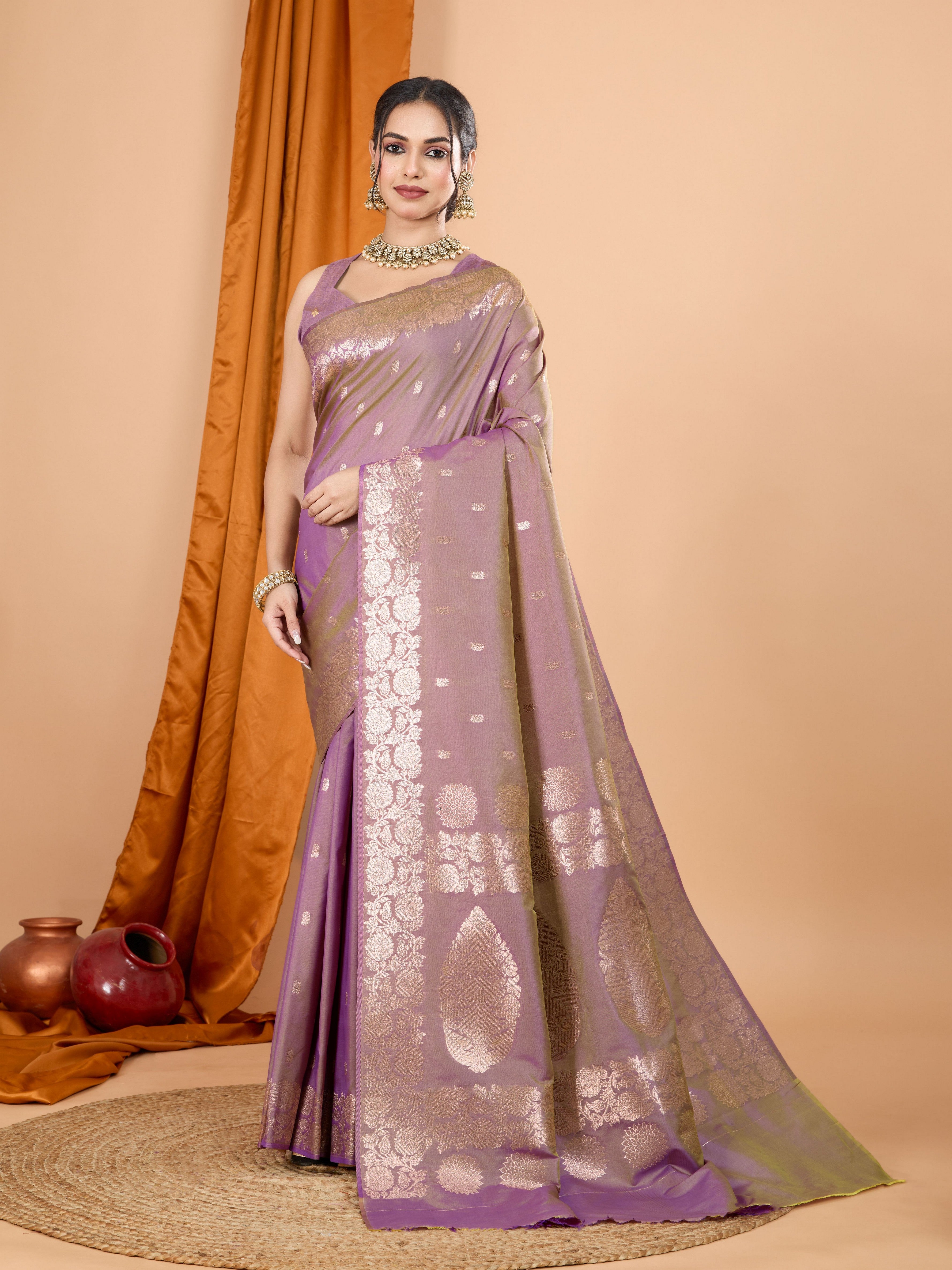 Pink Rich Woven Jari Designer Banarasi Silk Saree