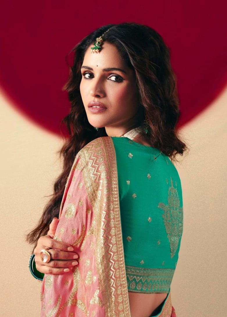 Pink Saree With Jacquard Woven Work