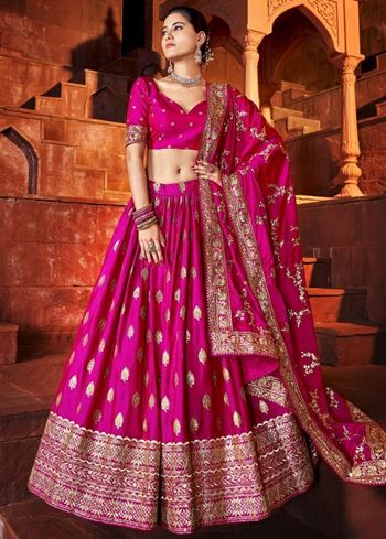 Precious Pink Sequins Net Engagement Wear Lehenga Choli With Dupatta