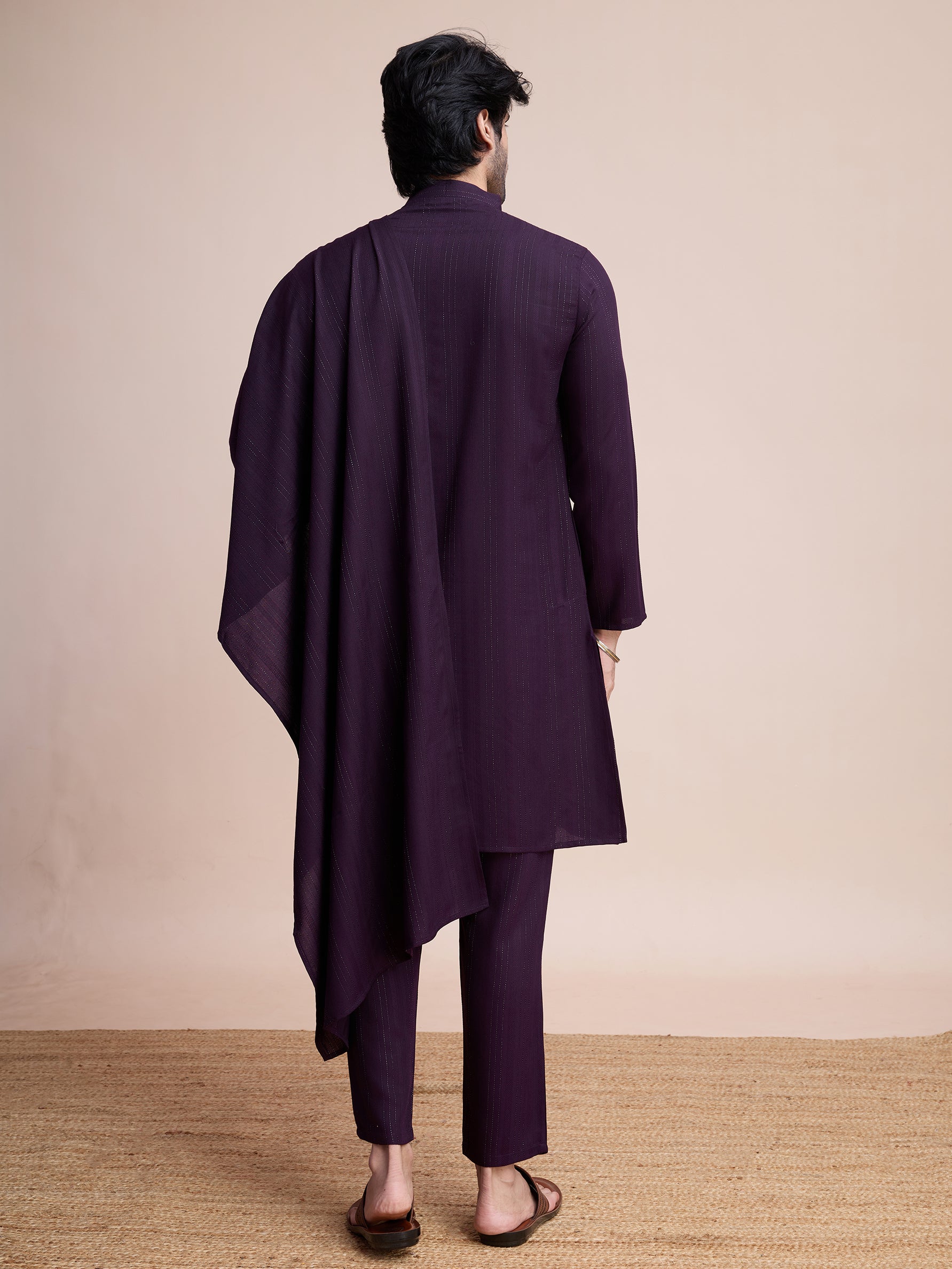 Purple Viscose Kurta Payjama with Jacket – Bold Ethnic Style