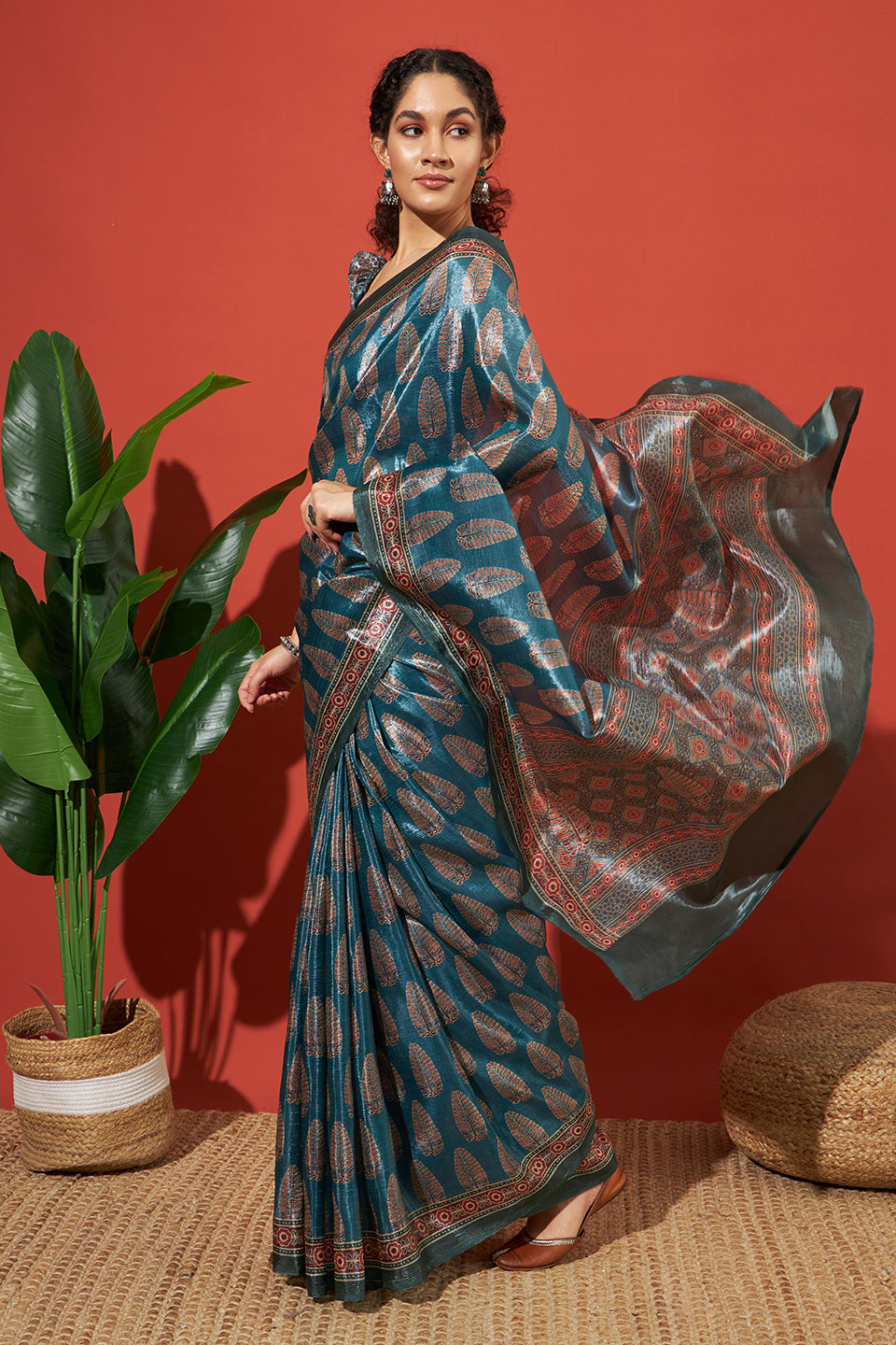 Rama Beautiful Tissue Designer Printed Festive Wear Saree