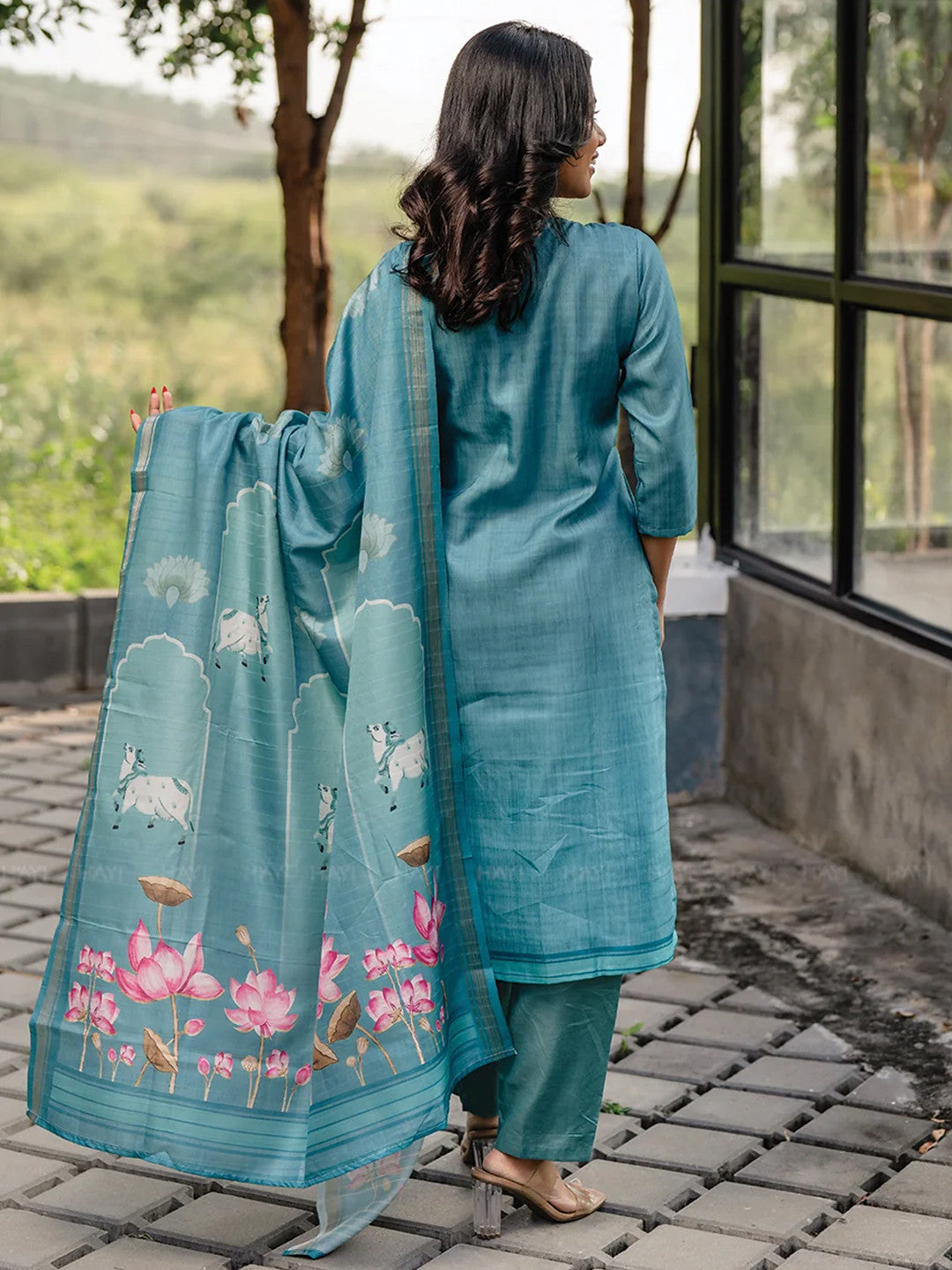 Rama Cotton Kurta Pant Set Printed