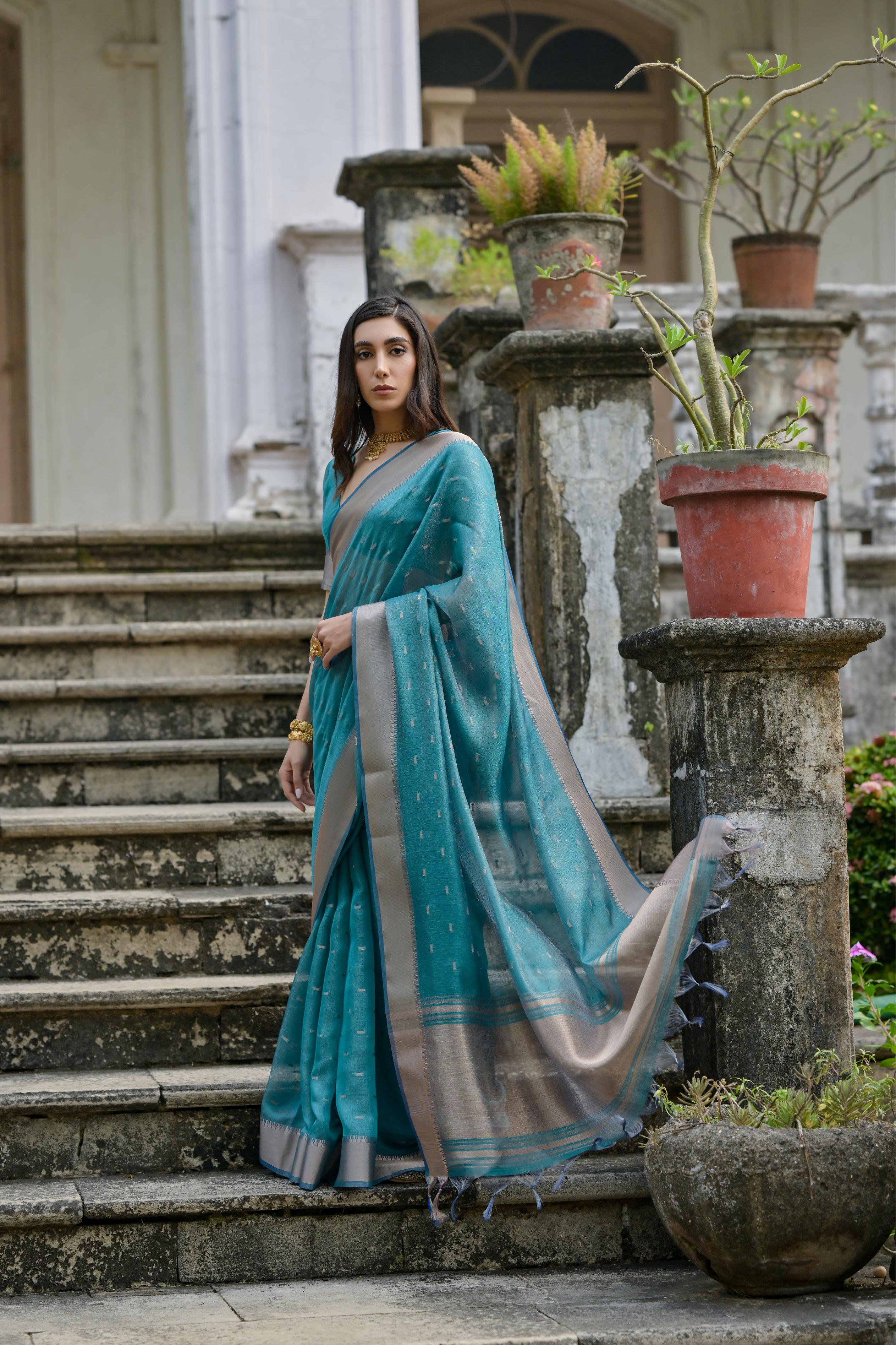 Rama Kalyani Silk Elegant Designer Festive Wear Heavy Woven Designer Saree