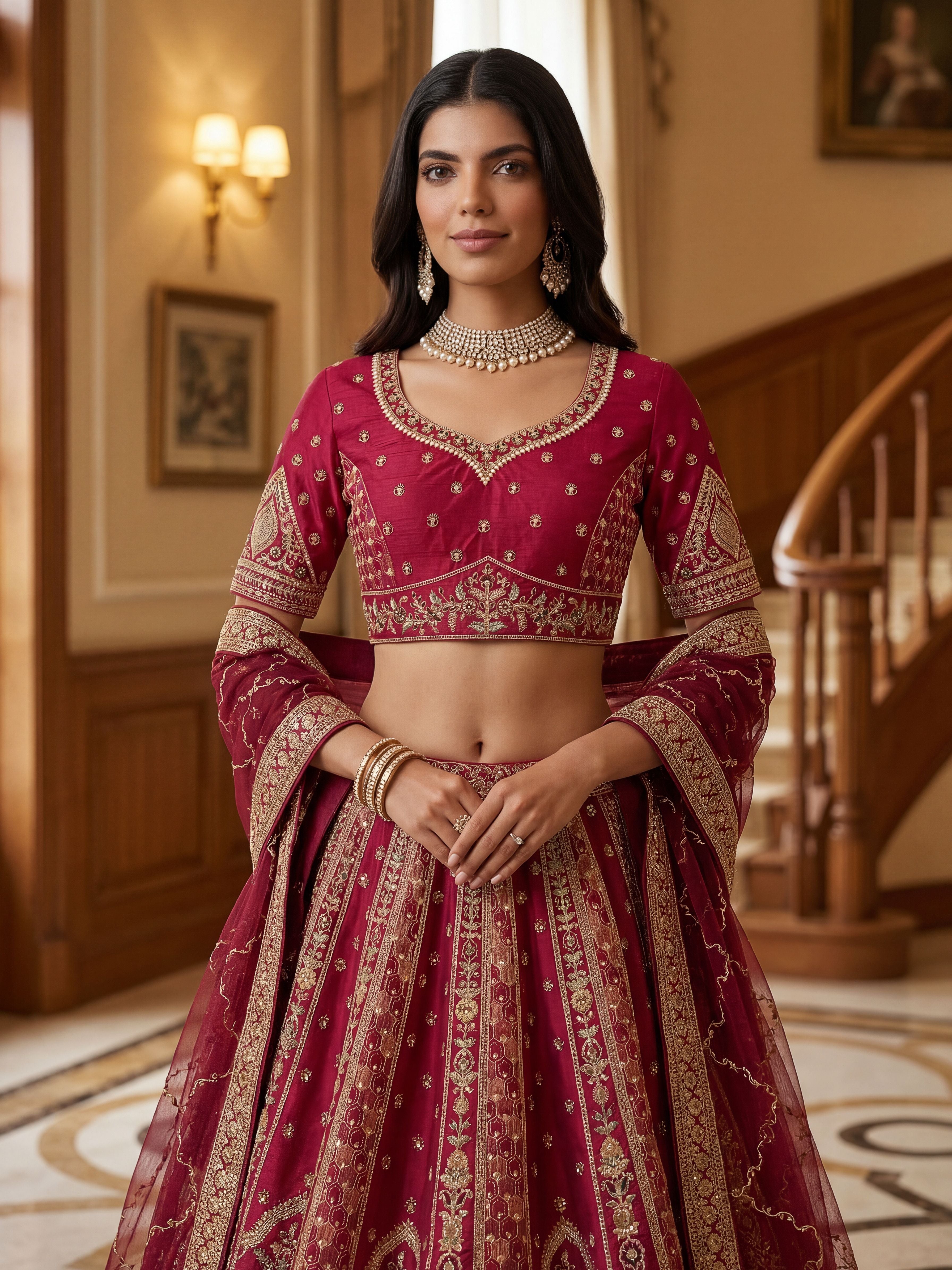 Rani Pink Gadhwal Silk Lehenga Choli With Hand Work With Sequins Heavy Embroidery Work