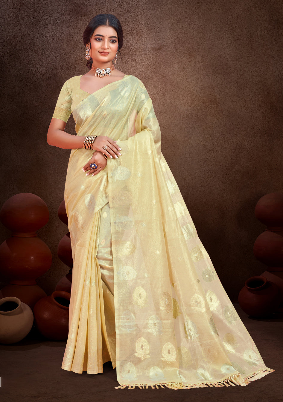 Stunning Grey Munga kota Festival Saree for Women