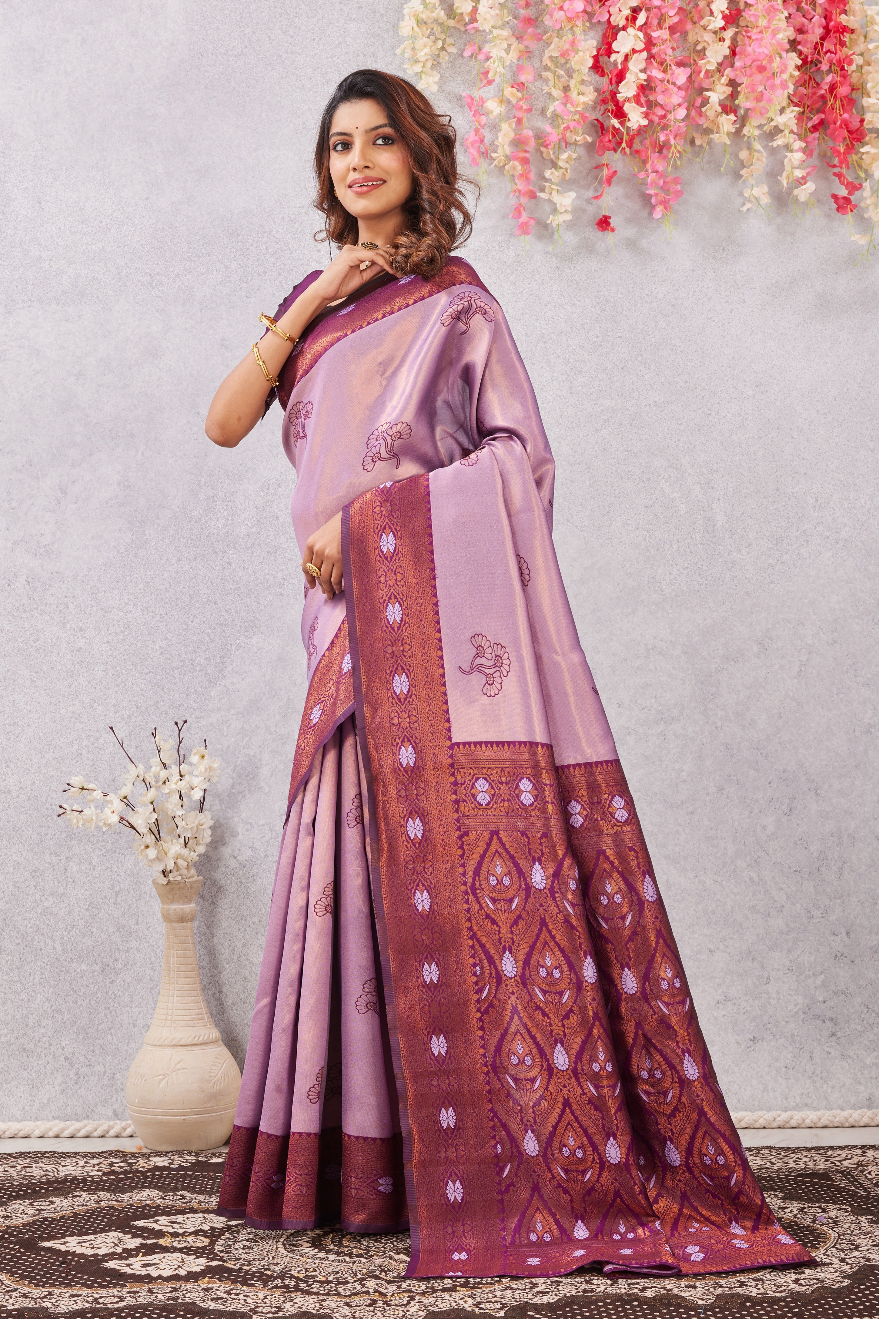 Wine Purple Banarasi Silk Saree with Rich Pallu & Elegant Jacquard Jari Work