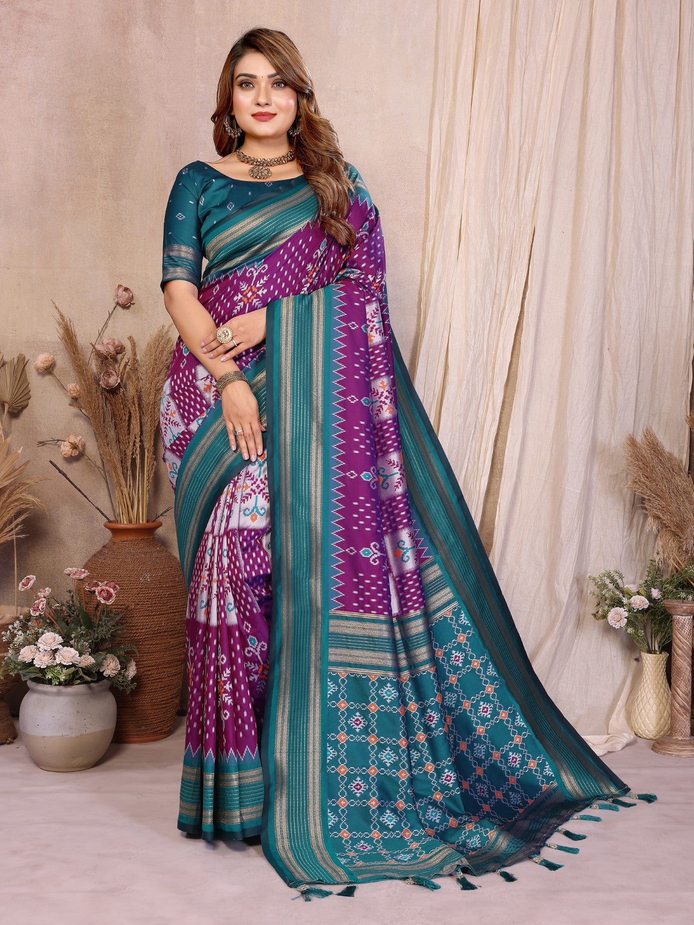Wine Soft Silk Saree With Traditional Weaving