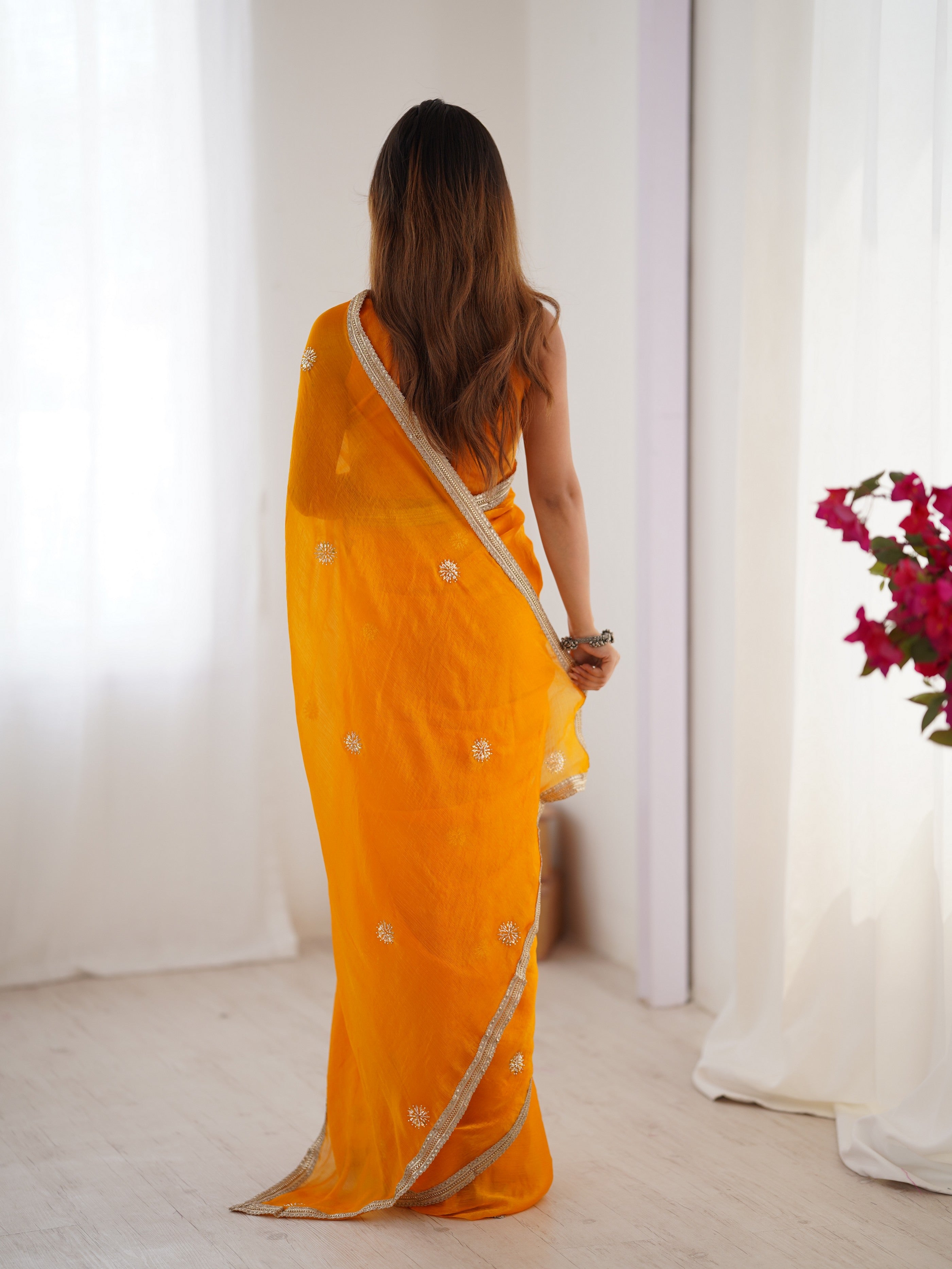 Yellow Fancy Stylish Partywear Saree For Girlie Ethnic Looks