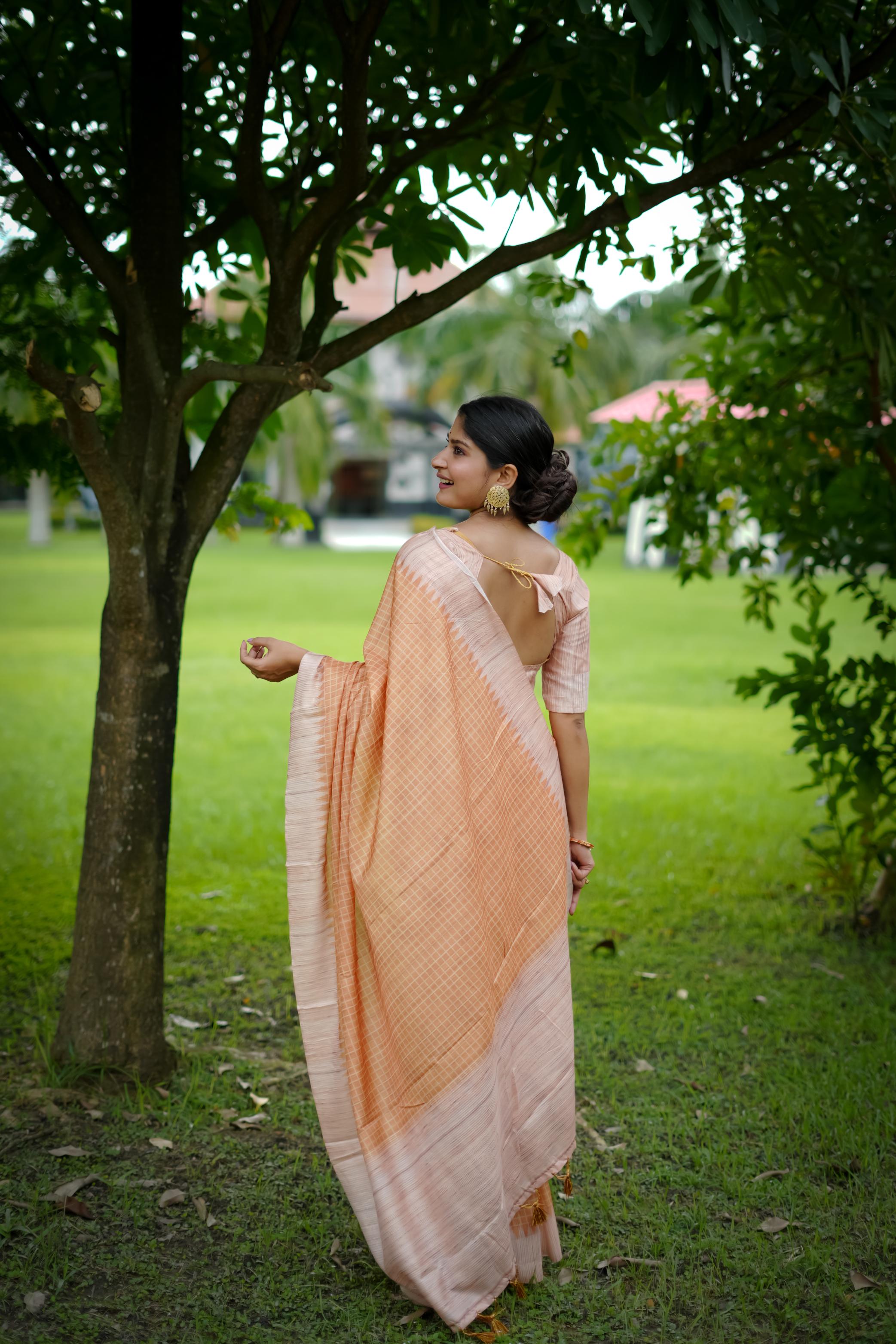 Yellow Woven Kantha Designer Tussar Silk Saree With Printed Design