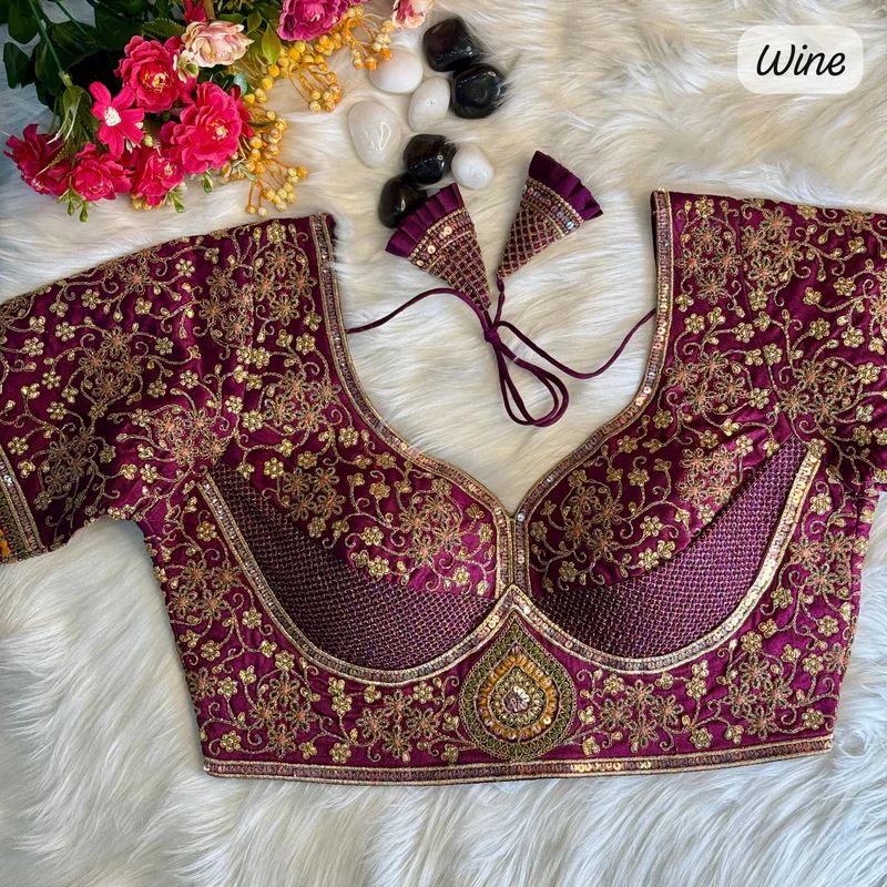 Wine  Heritage Luxe Bridal Blouse  Inspired by Sabyasachi