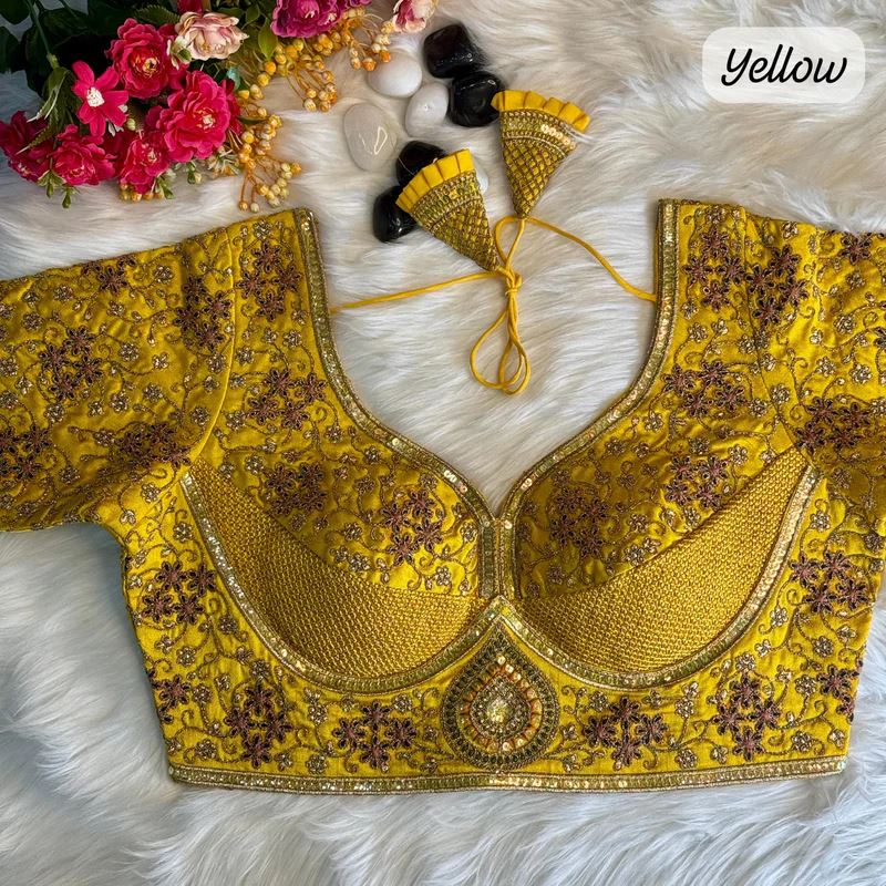 Yellow Heritage Luxe Bridal Blouse  Inspired by Sabyasachi