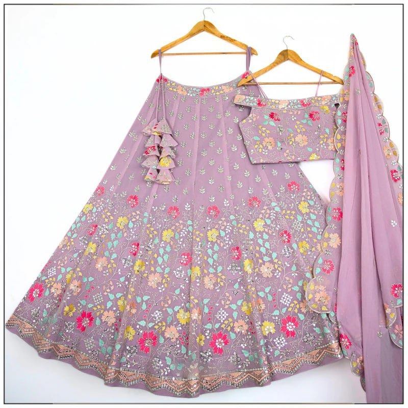 Light pink  Lehenga Choli With Thread and Sequence Embroidery Work
