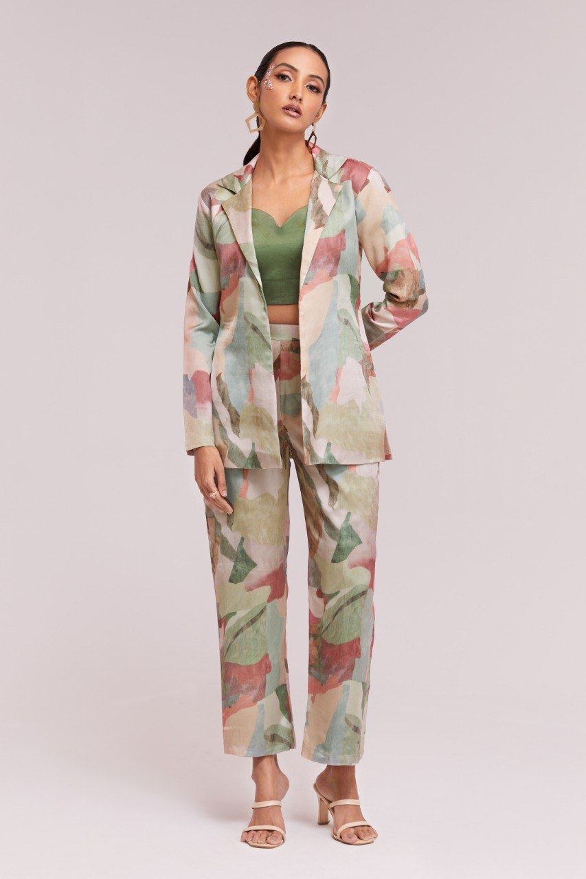 Multicolor Co-Ord Set  with Printed Work